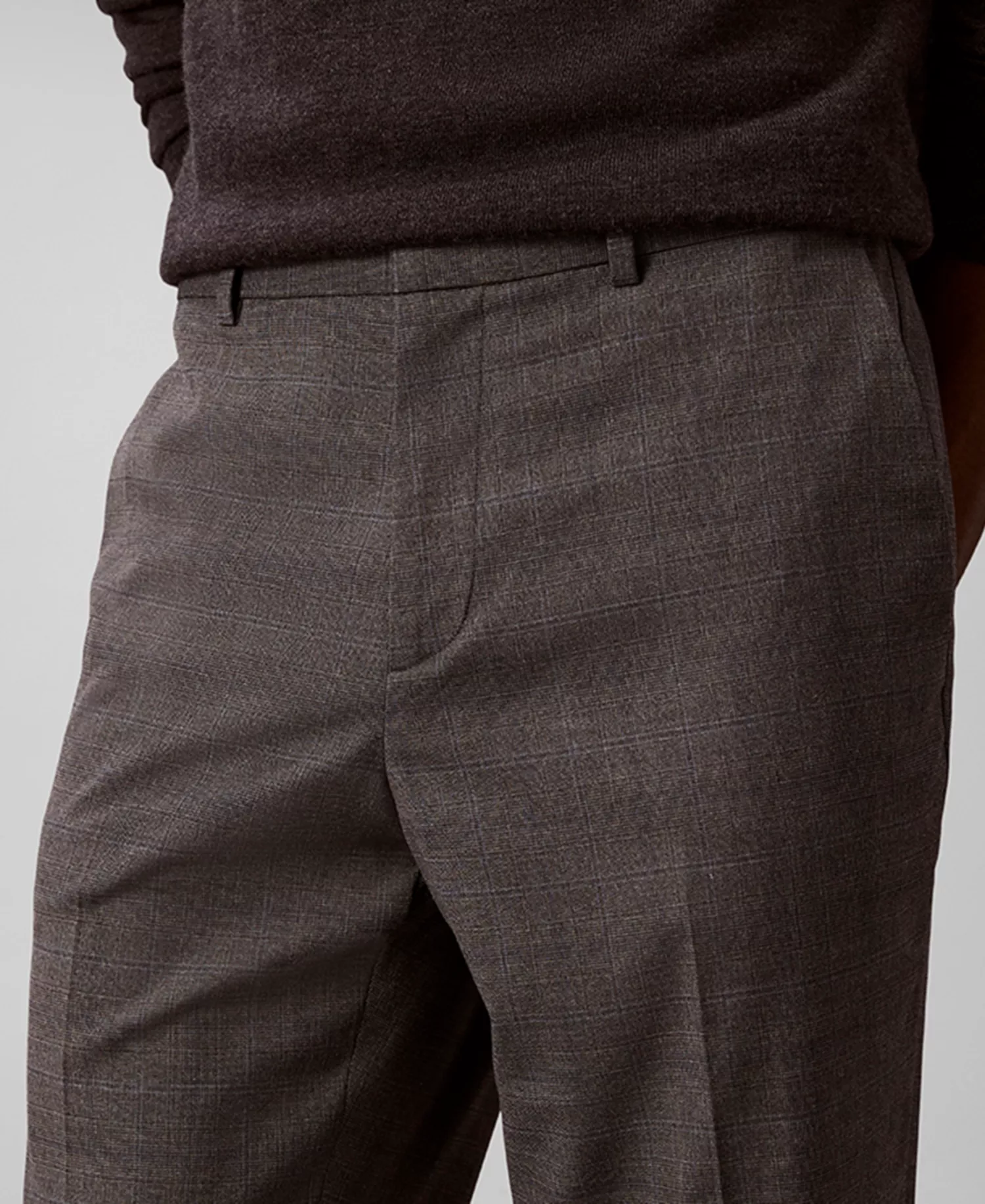 Men's Slim-Fit Check Trouser Pants - Charcoal Heather - 31x30