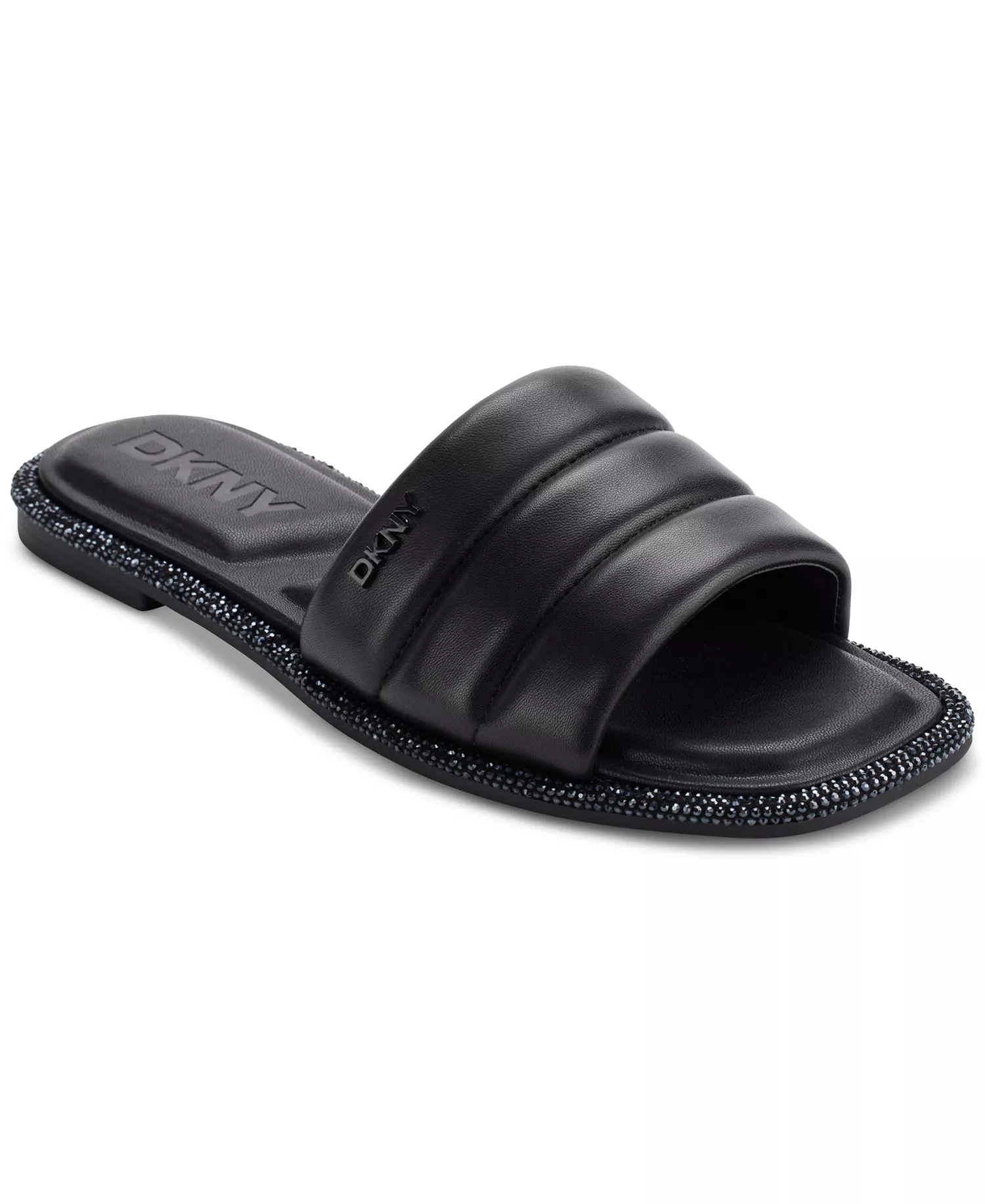 Bethea Quilted Slip-On Slide Sandals - Black - 5.5M