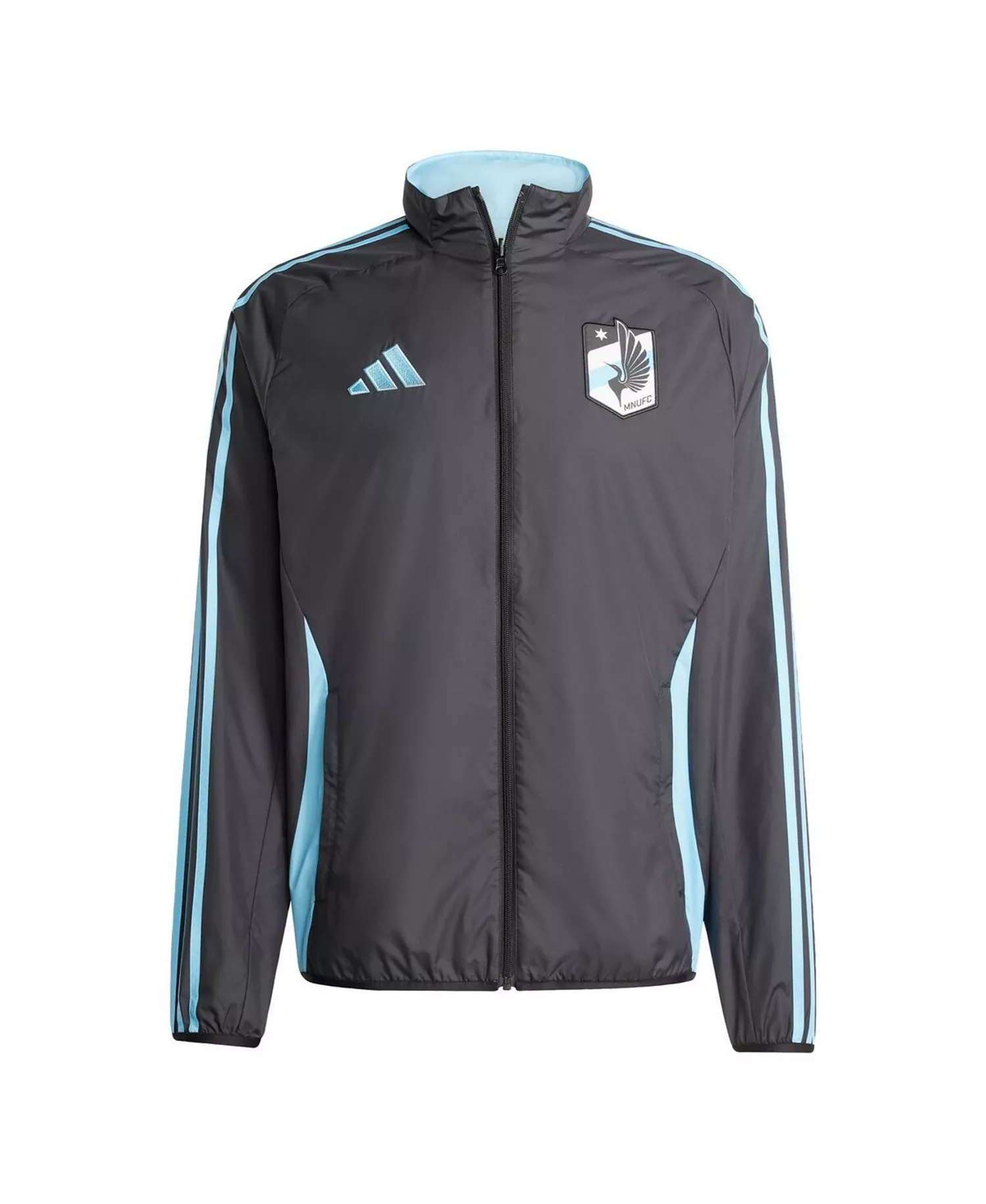 Men's Black/Light Blue Minnesota United FC 2025 Anthem Reversible Full-Zip Jacket - Black, Light Blue - L