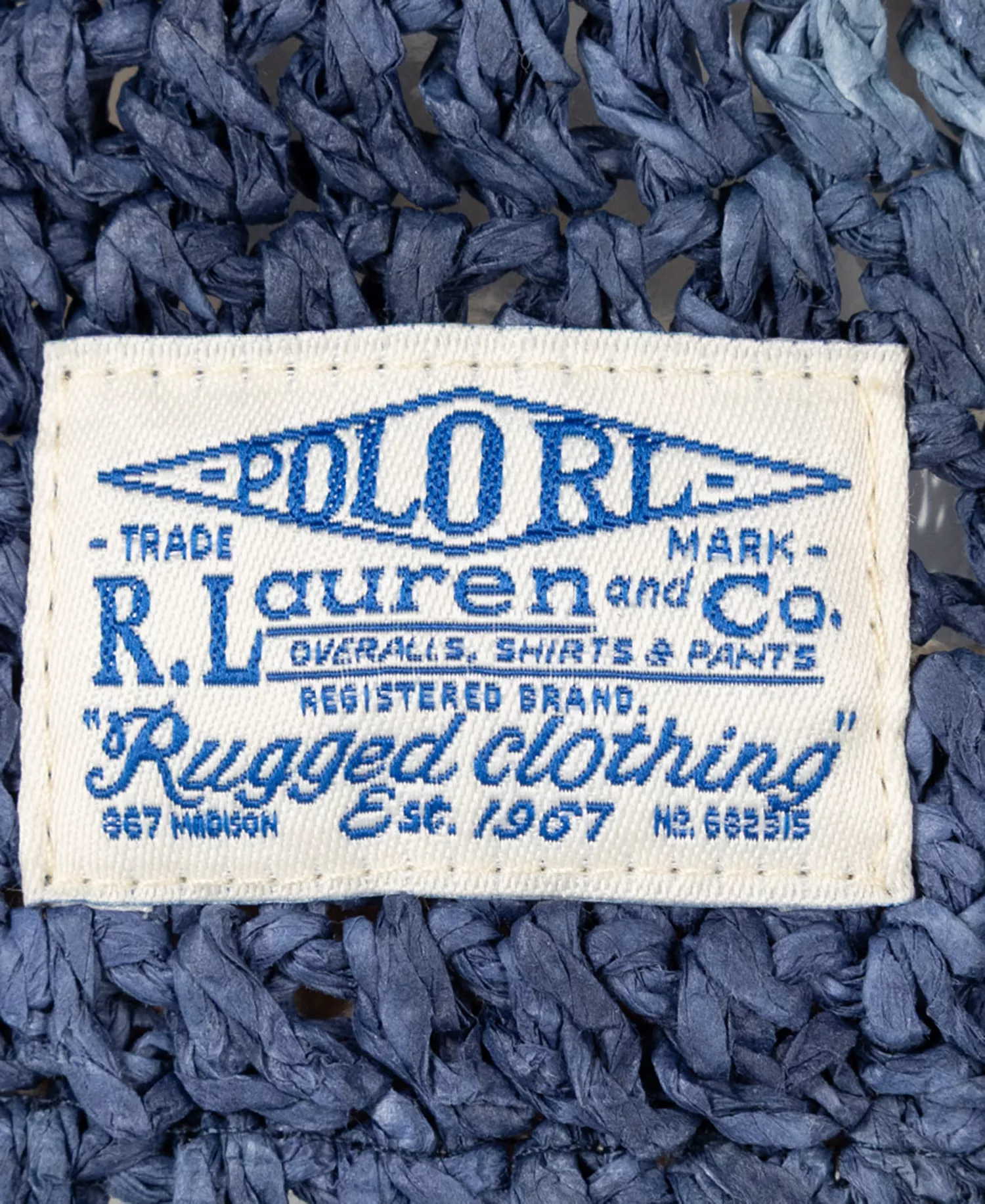 Men's Hand Painted Raffia Bucket Hat - Blue Multi - ONE SIZE