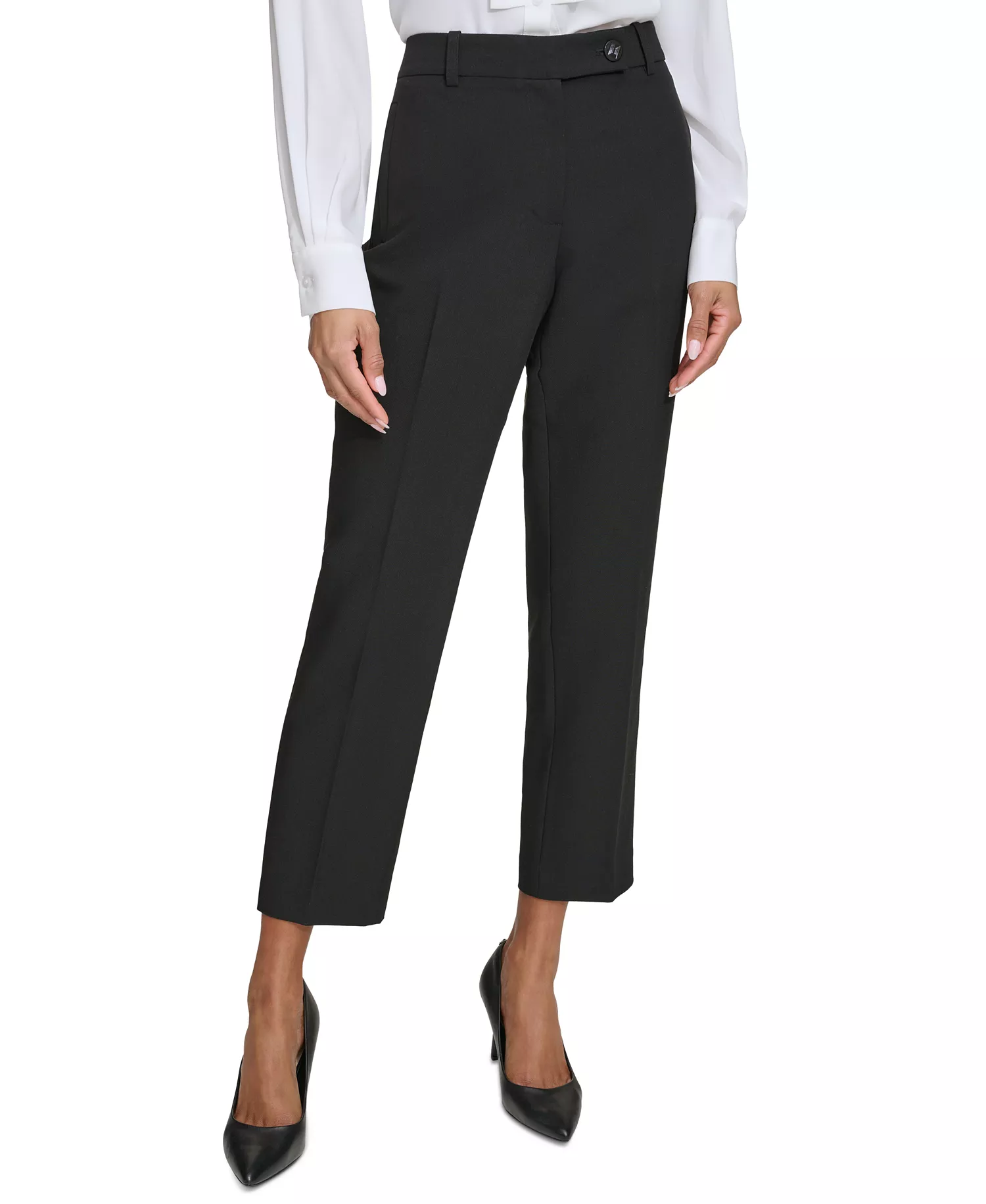 Karl Lagerfeld Women's Slim-Leg Ankle Pants  - Black - 0