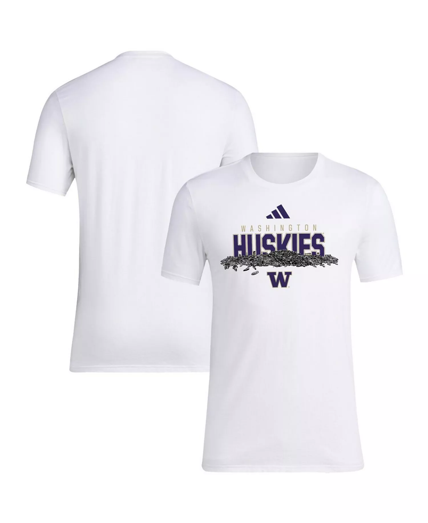 Men's White Washington Huskies Baseball Sunflower Seeds T-Shirt - White - 2XL