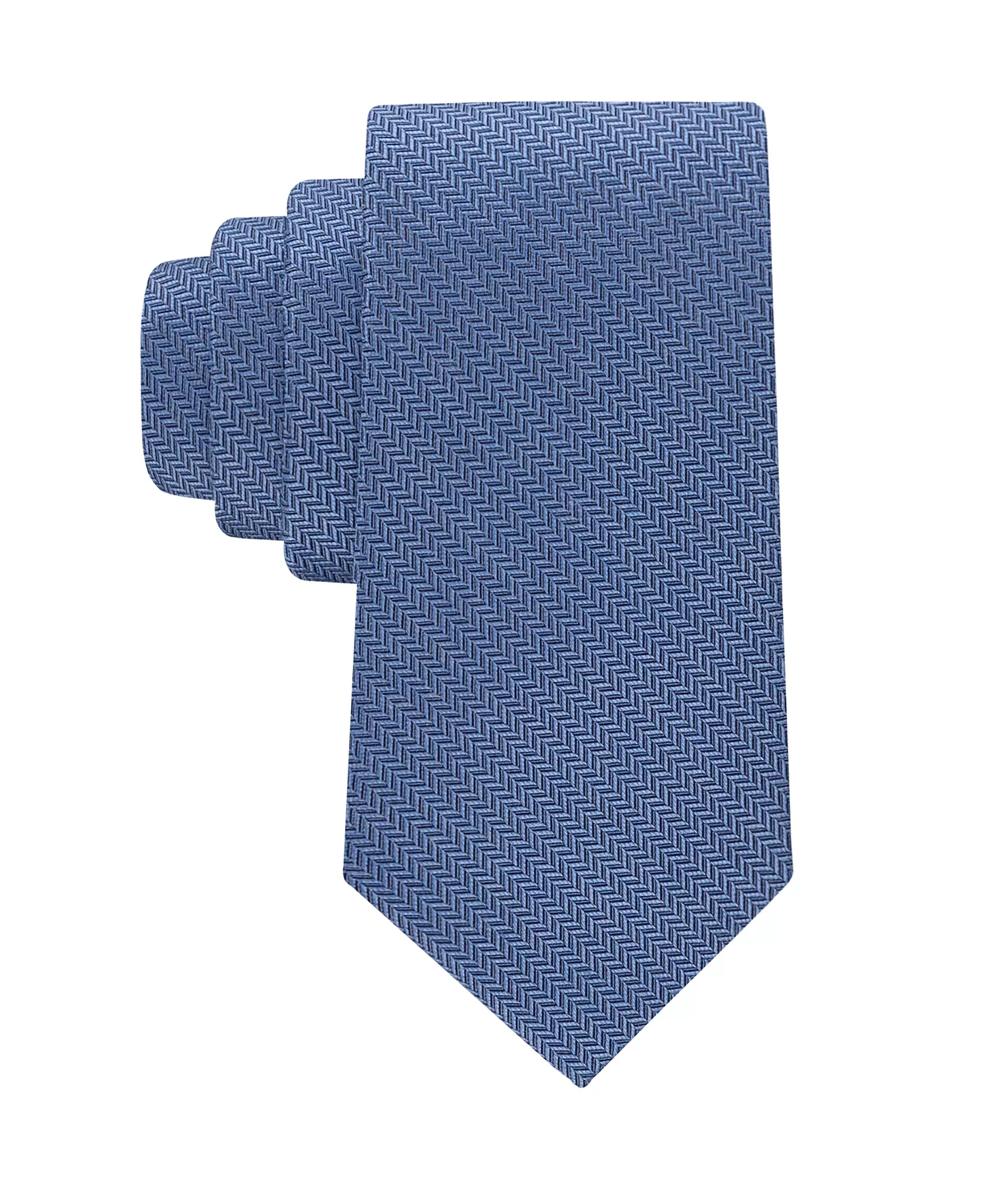 Men's Hazel Herringbone Solid Tie - Blue - ONE SIZE