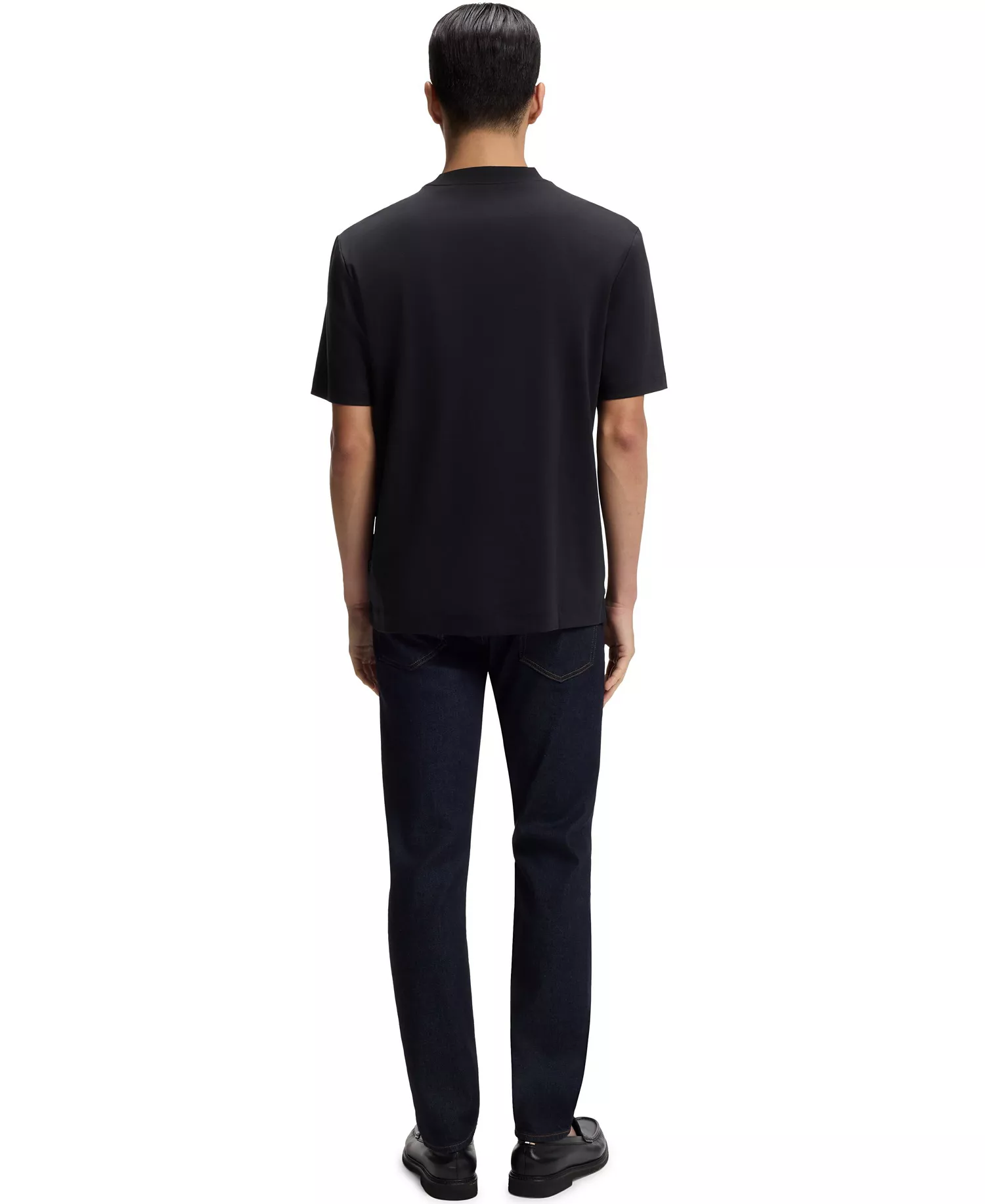 Men's Mercerized-Cotton Double B Monogram T-Shirt - Dark Blue - L