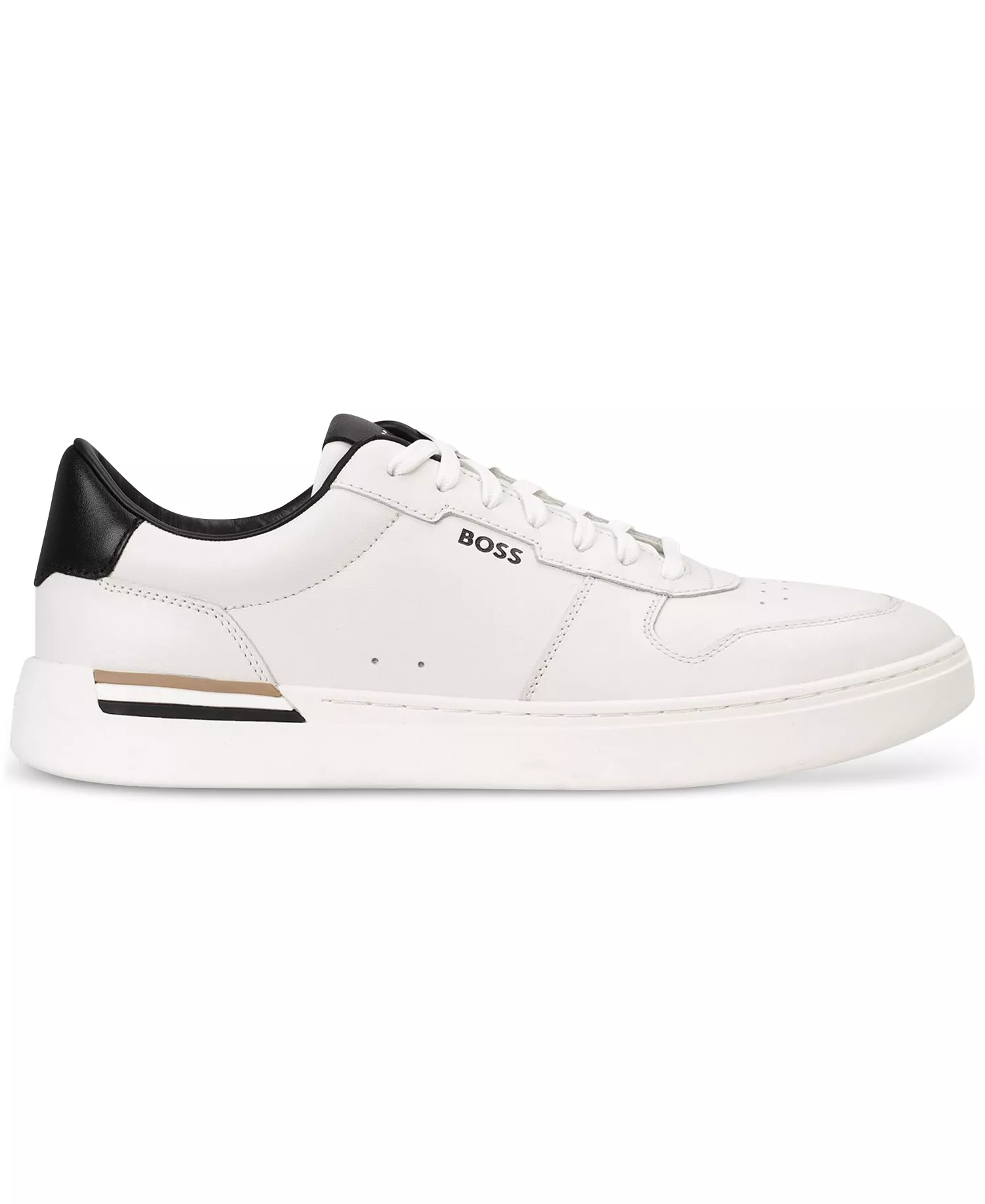 Men's Clint Leather Tennis-Style Sneakers - Open White - 12M