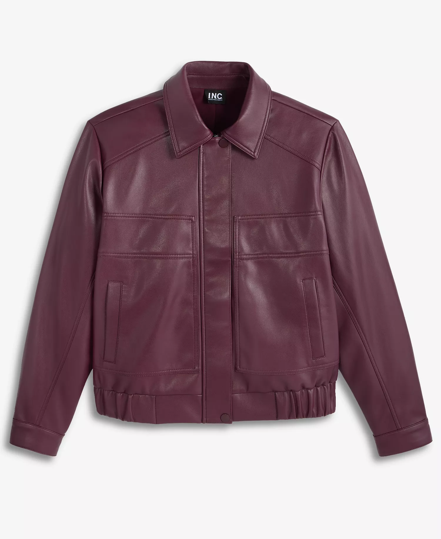 Women's Faux-Leather Bomber Jacket, Macy's Exclusive   - Port Royale - L