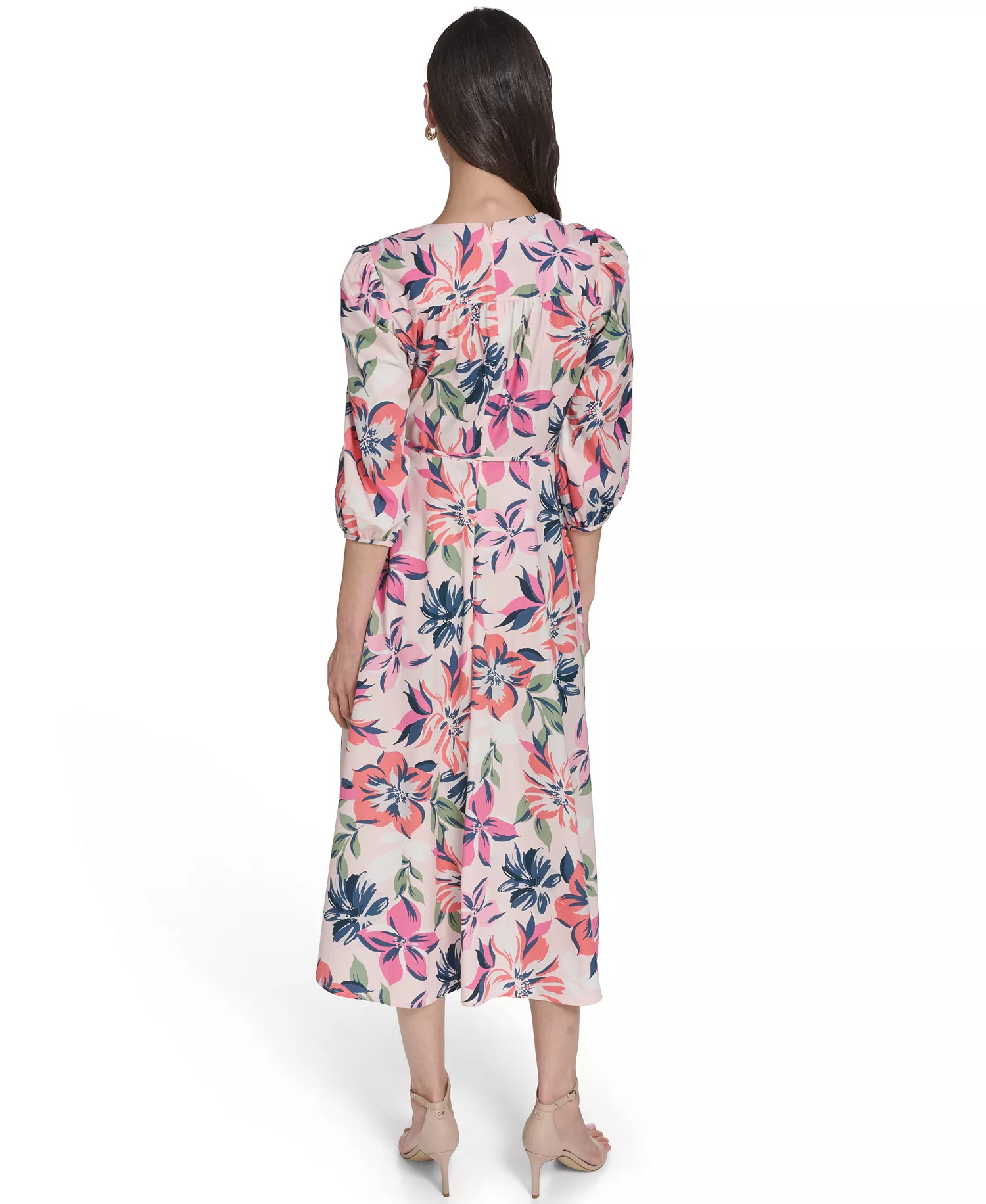 Women's Faux Wrap Midi Dress - Blossom Multi - 10