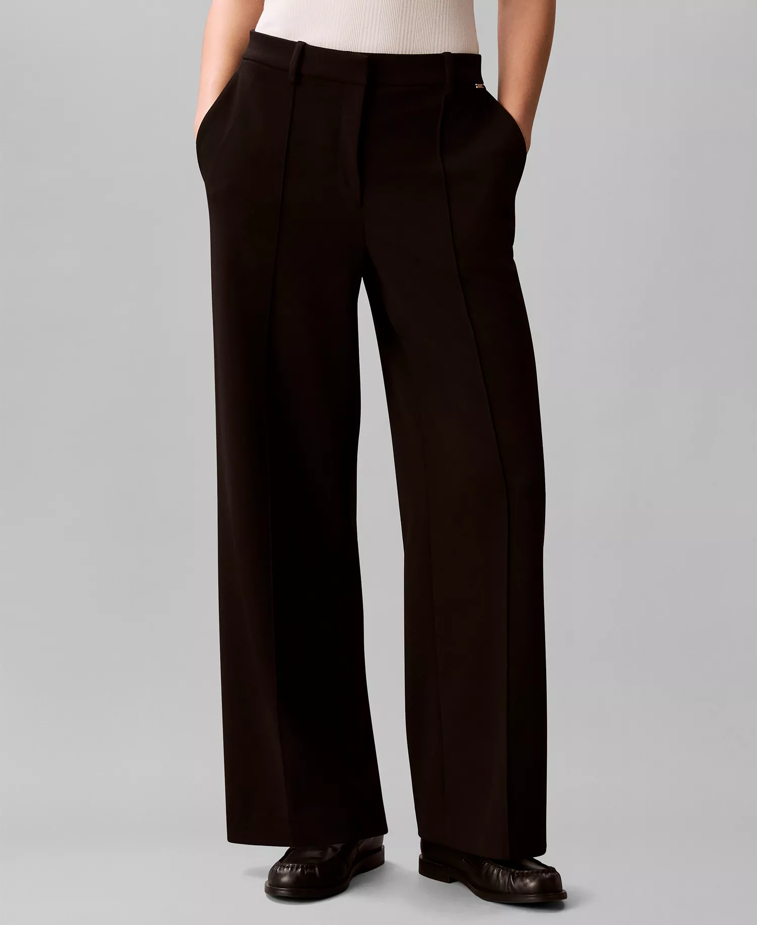 Women's High Rise Wide Leg Pants - Black - 10