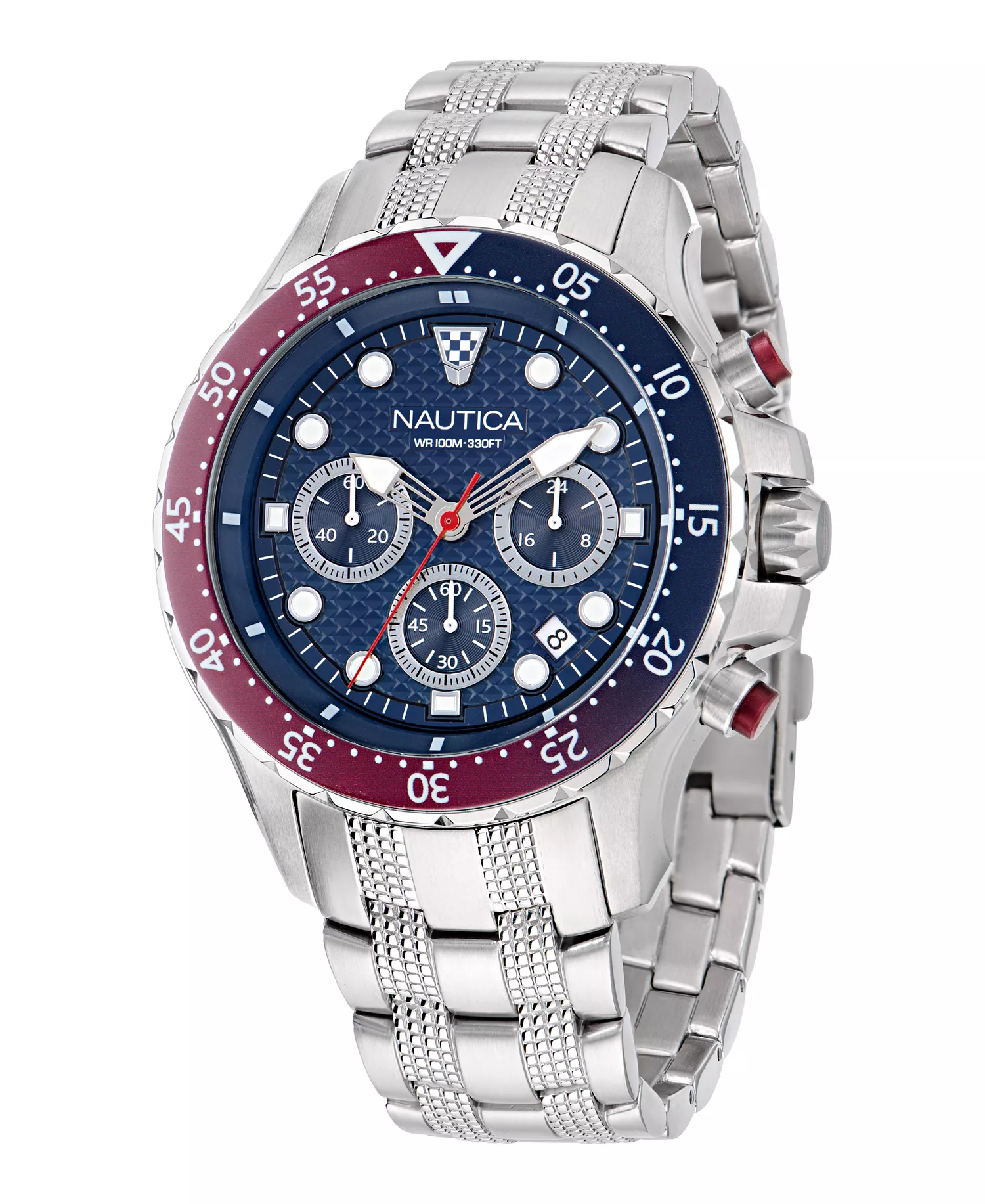 Men's Chronograph Silver-Tone Stainless Steel Watch Set, 44mm - Silver Tone - No Size