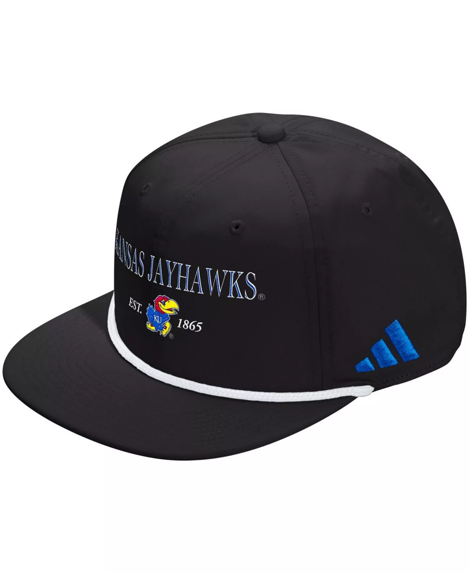 Men's and Women's Black Kansas Jayhawks Seasonal Rope Adjustable Hat - Black - ONE SIZE