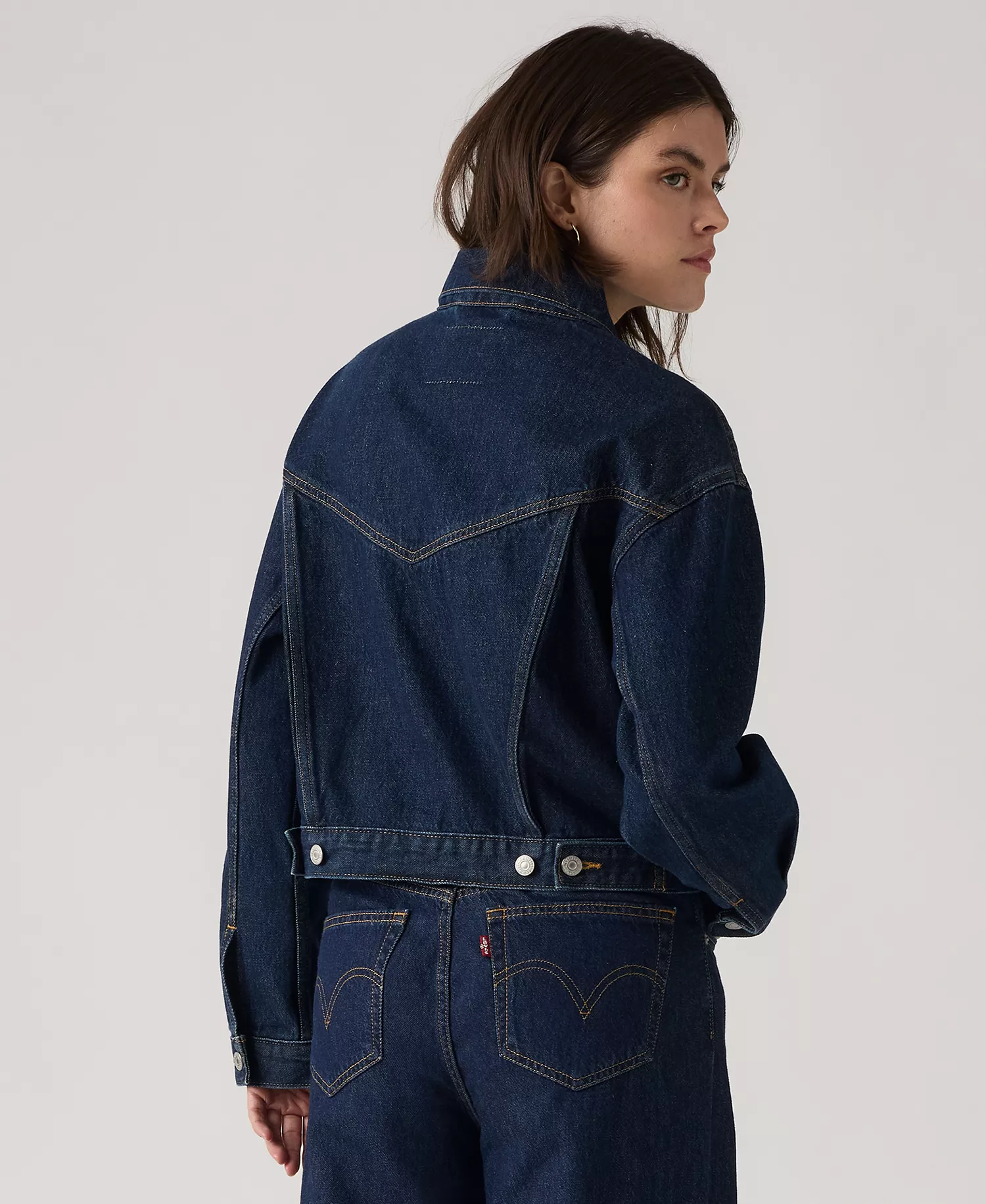 Women's Shrunken '90s Trucker Jacket - Blue - L