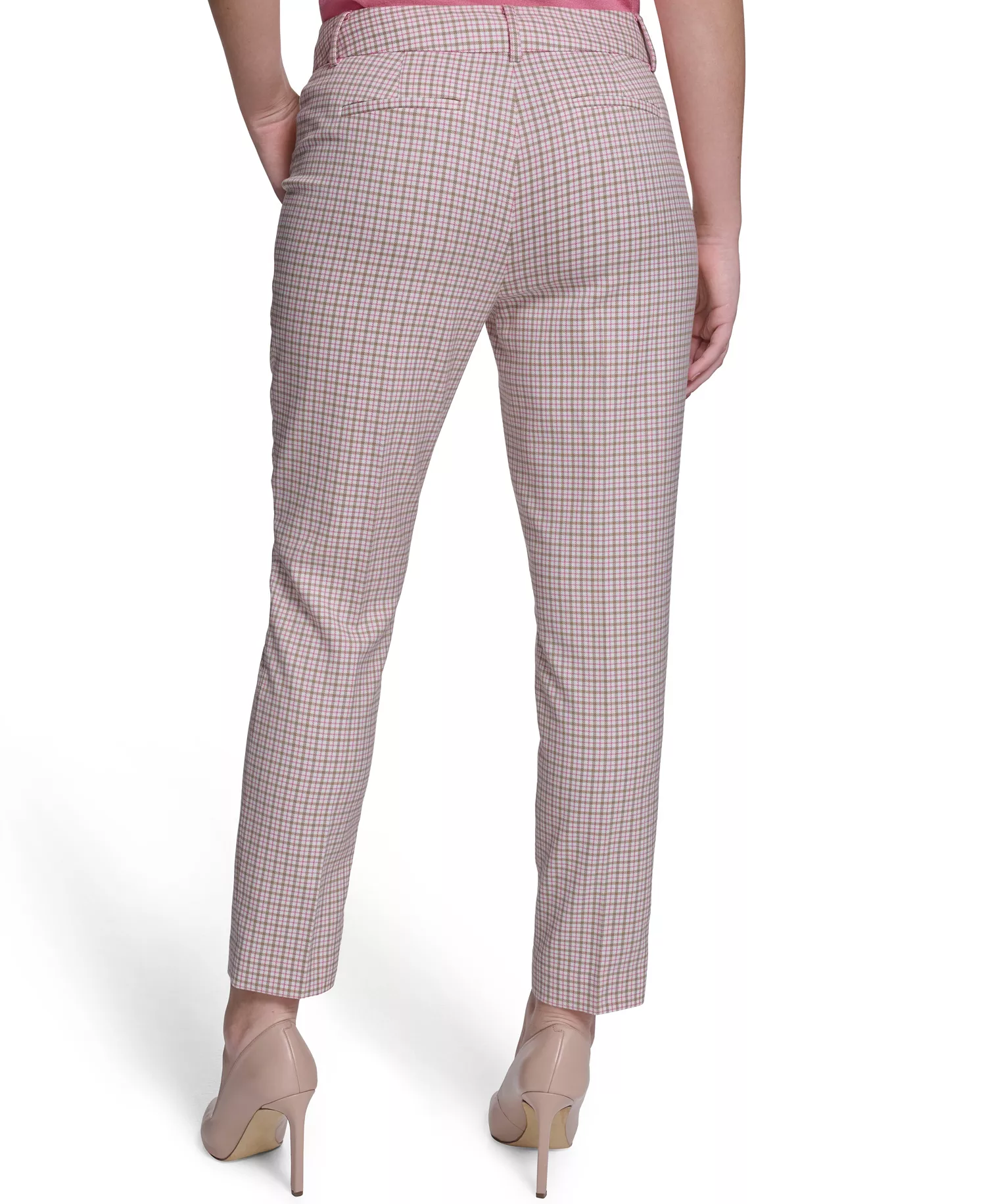 Women's Slim Fit Plaid Pants - Tannin Multi - 0