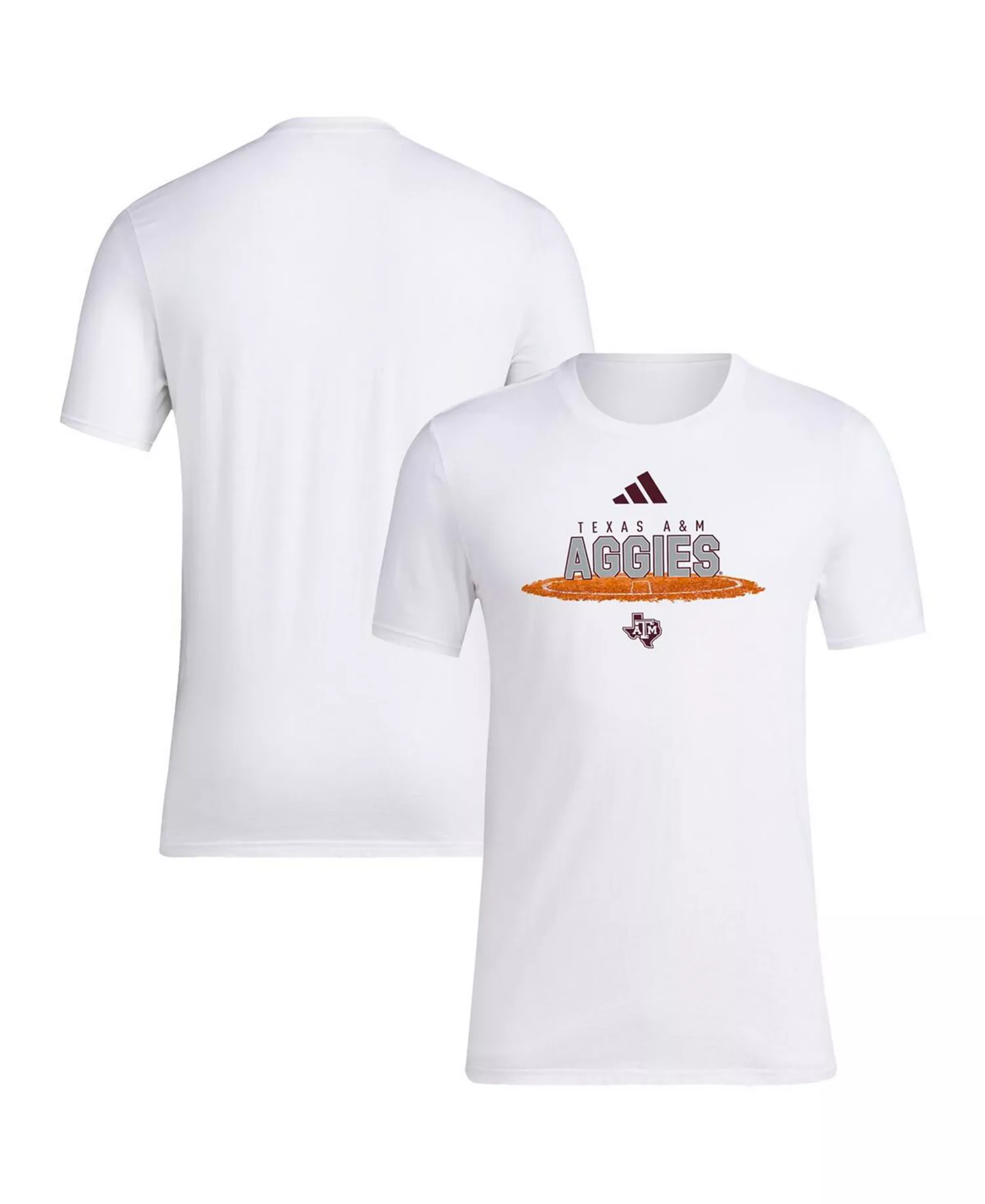 Men's White Texas A M Aggies Softball Pitcher's Circle T-Shirt - White - 2XL