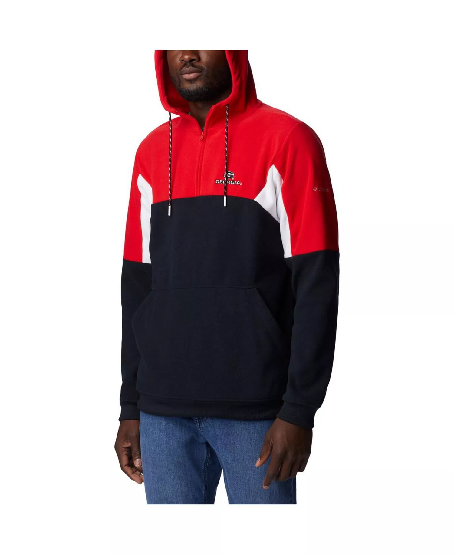 Men's Black Georgia Bulldogs Lodge Quarter-Zip Hoodie - Black - L