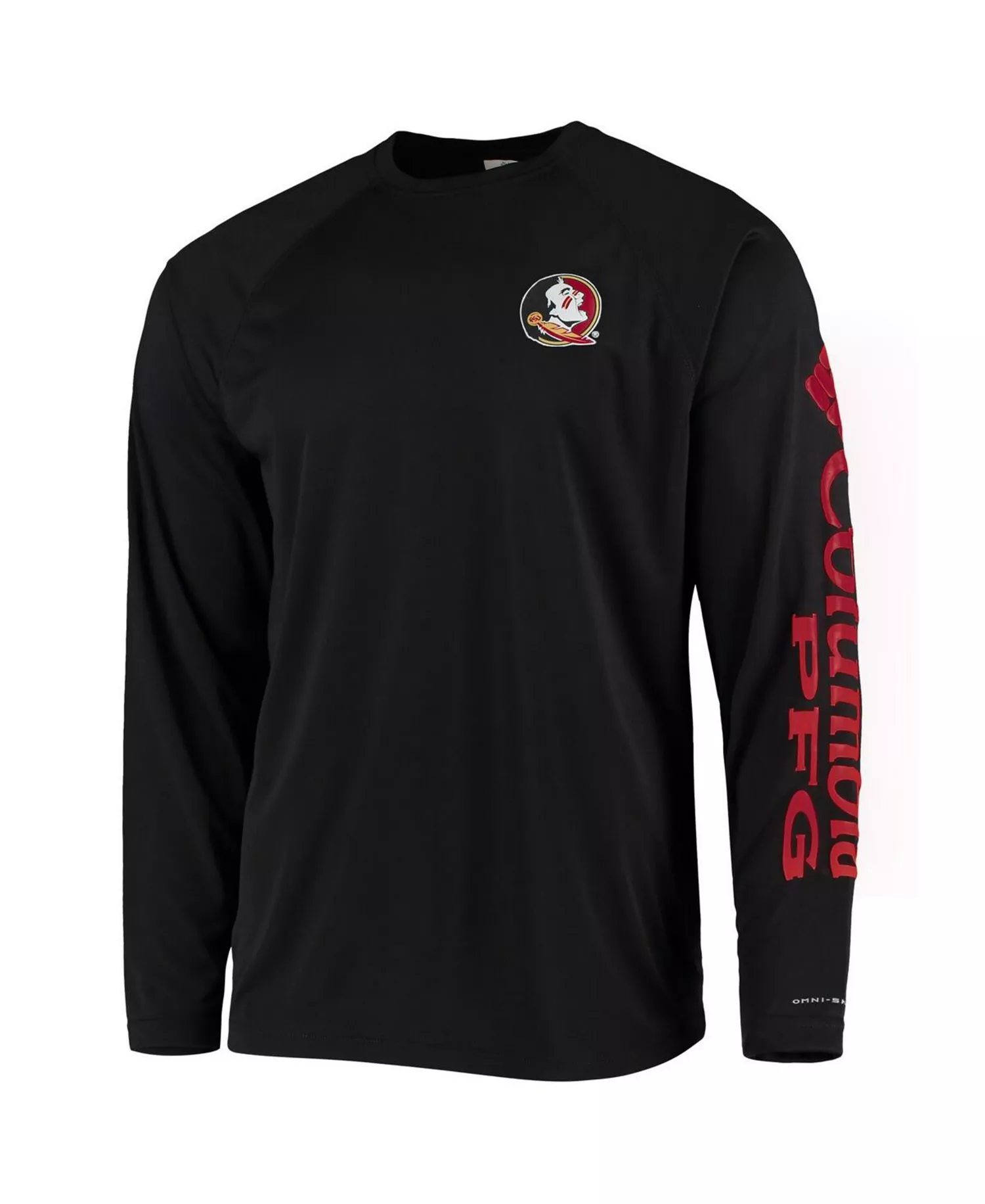 Men's Black Florida State Seminoles Terminal Tackle Omni-Shade Raglan Long Sleeve T-shirt - Black - 2XL