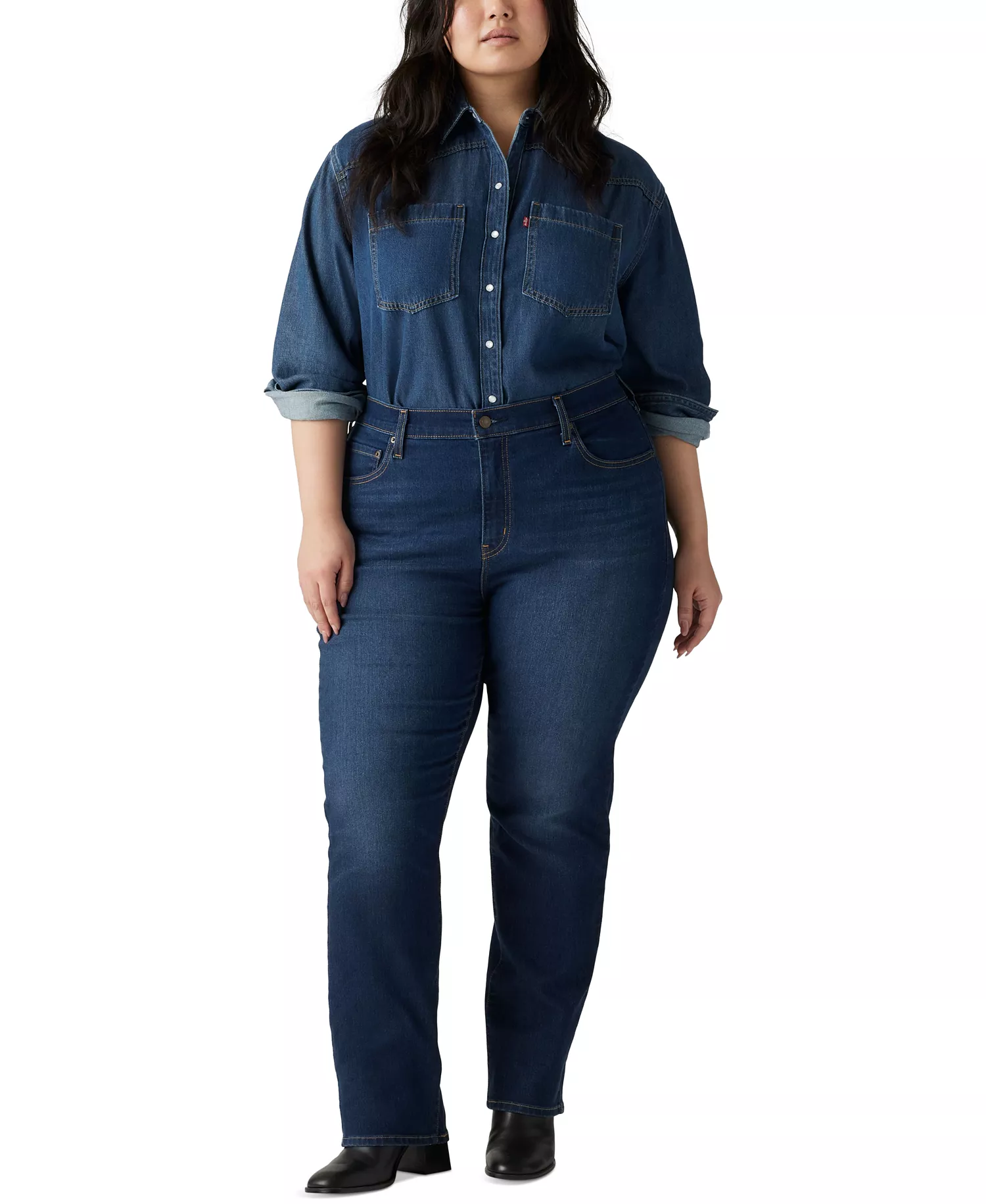 Plus Size Chelsea High-Rise Straight-Leg Jeans - Chelsea Carbon Glow - 14W