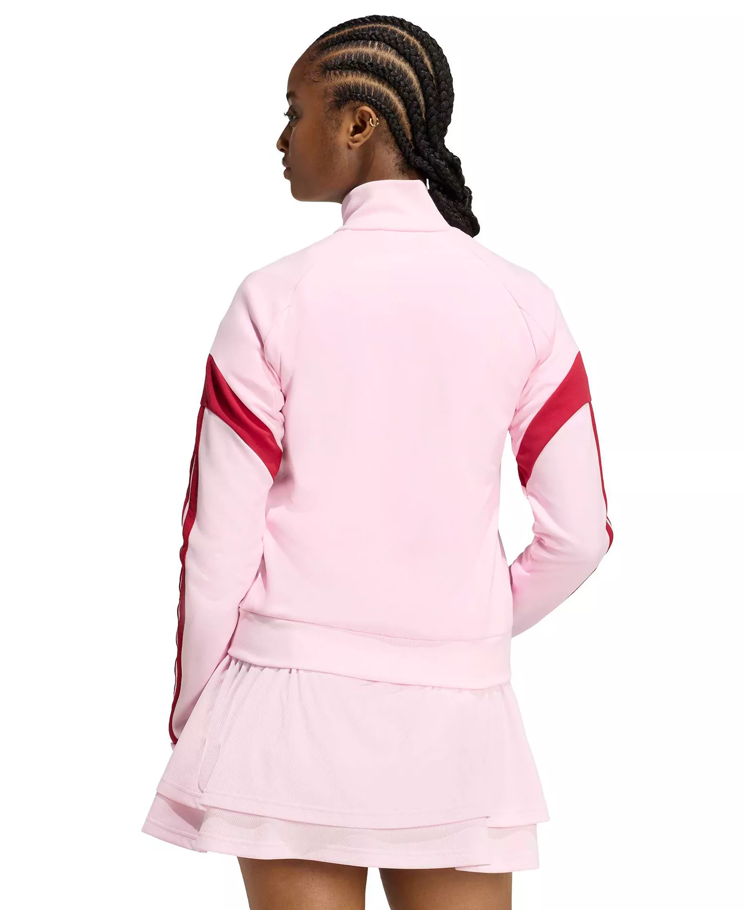 Women's High-Neck Sportswear Jacket - Clear Pink/active Maroon - 2XL