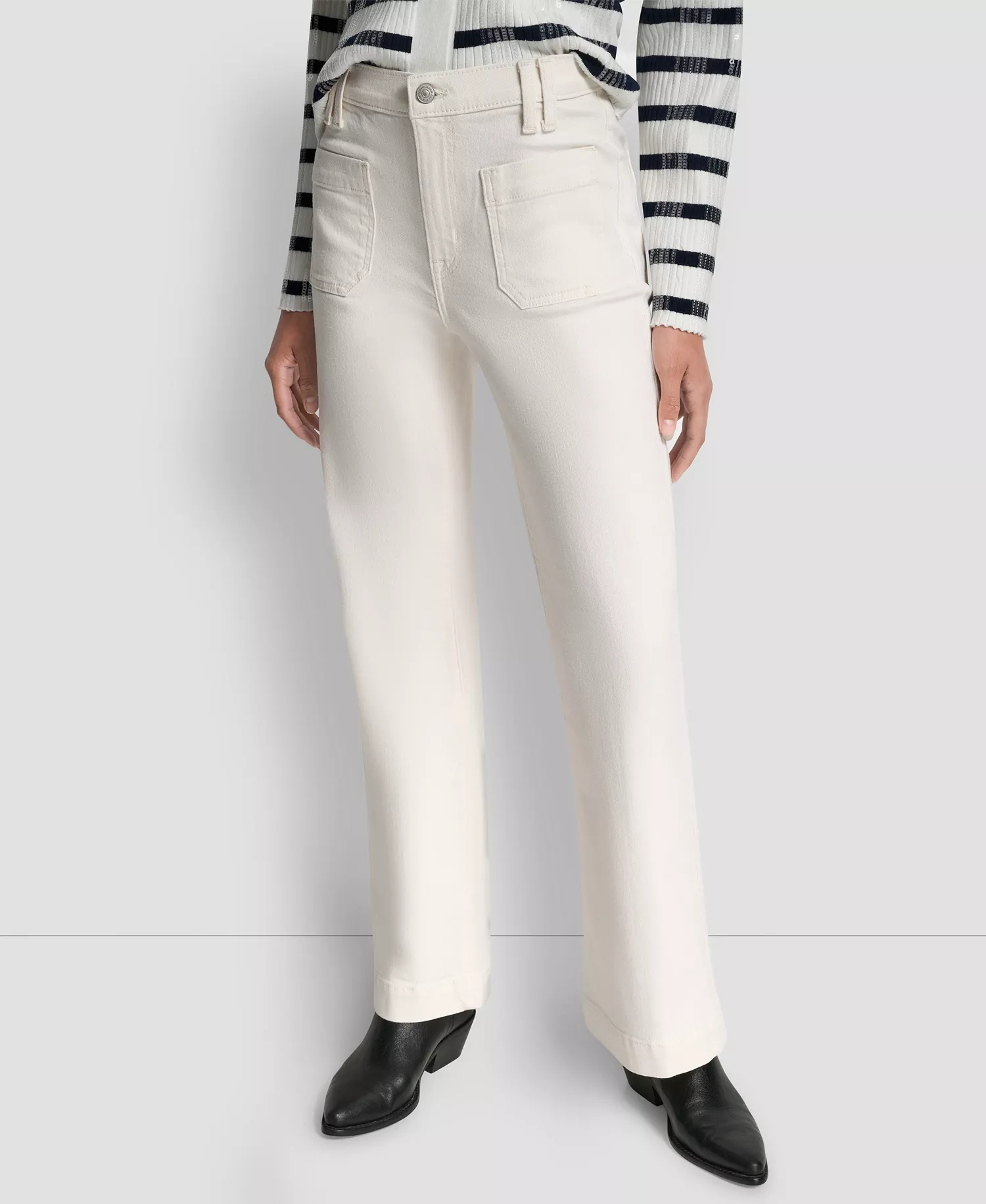 Women's High-Rise Relaxed Flare Jeans - Ecru - 24