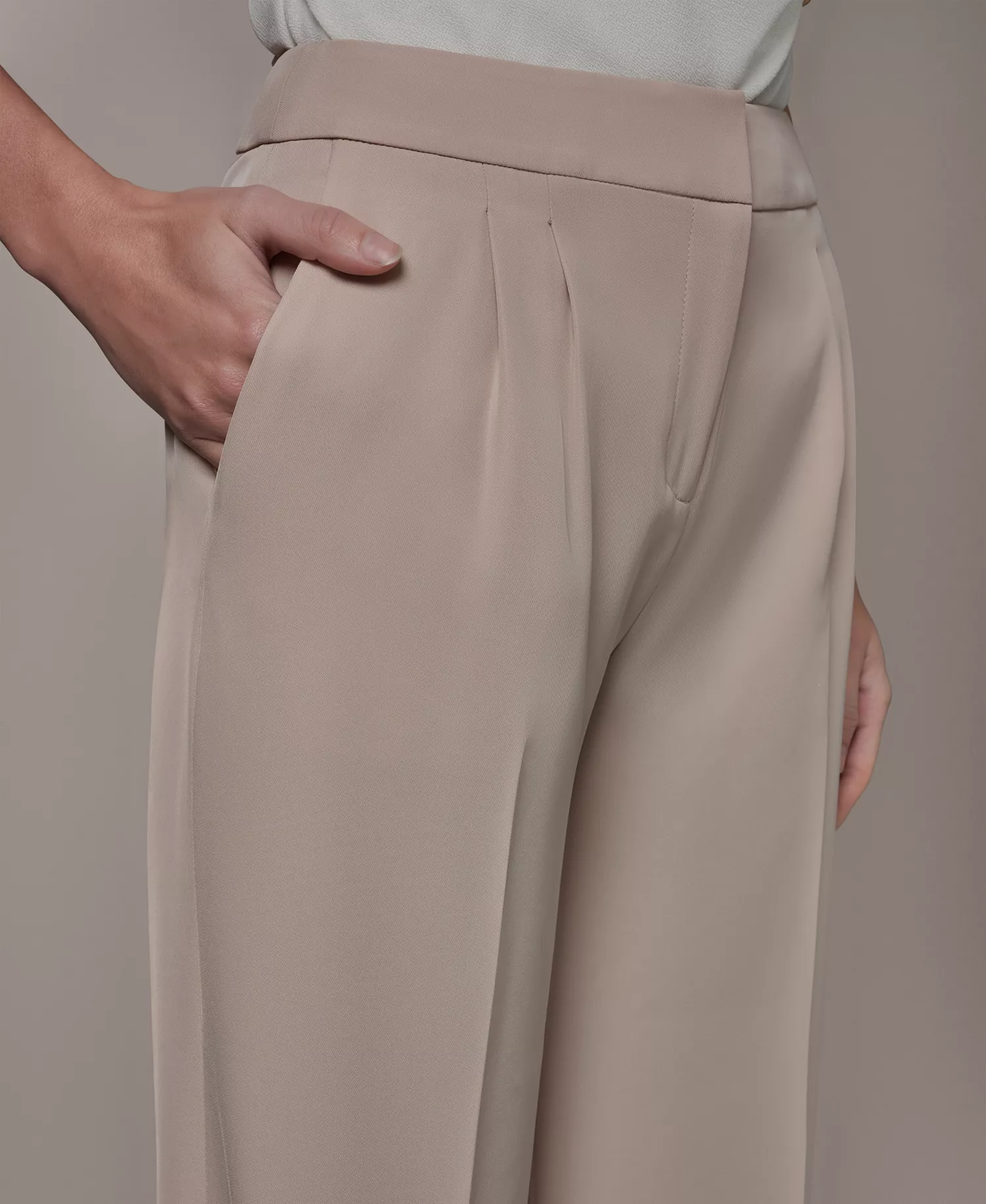 Women's High-Waist Wide-Leg Pants - Snow Petal - 0