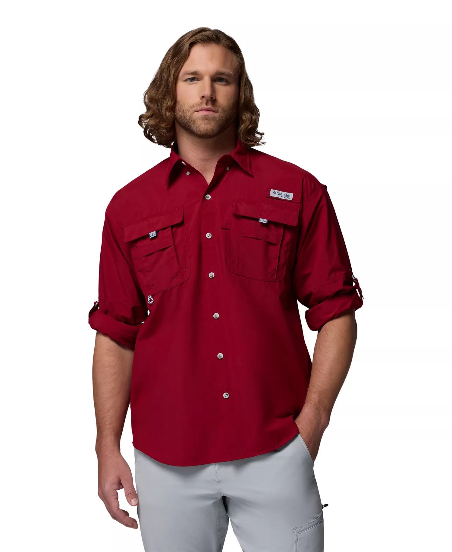 Men's Bahama II Long-Sleeve Shirt - Beet - L