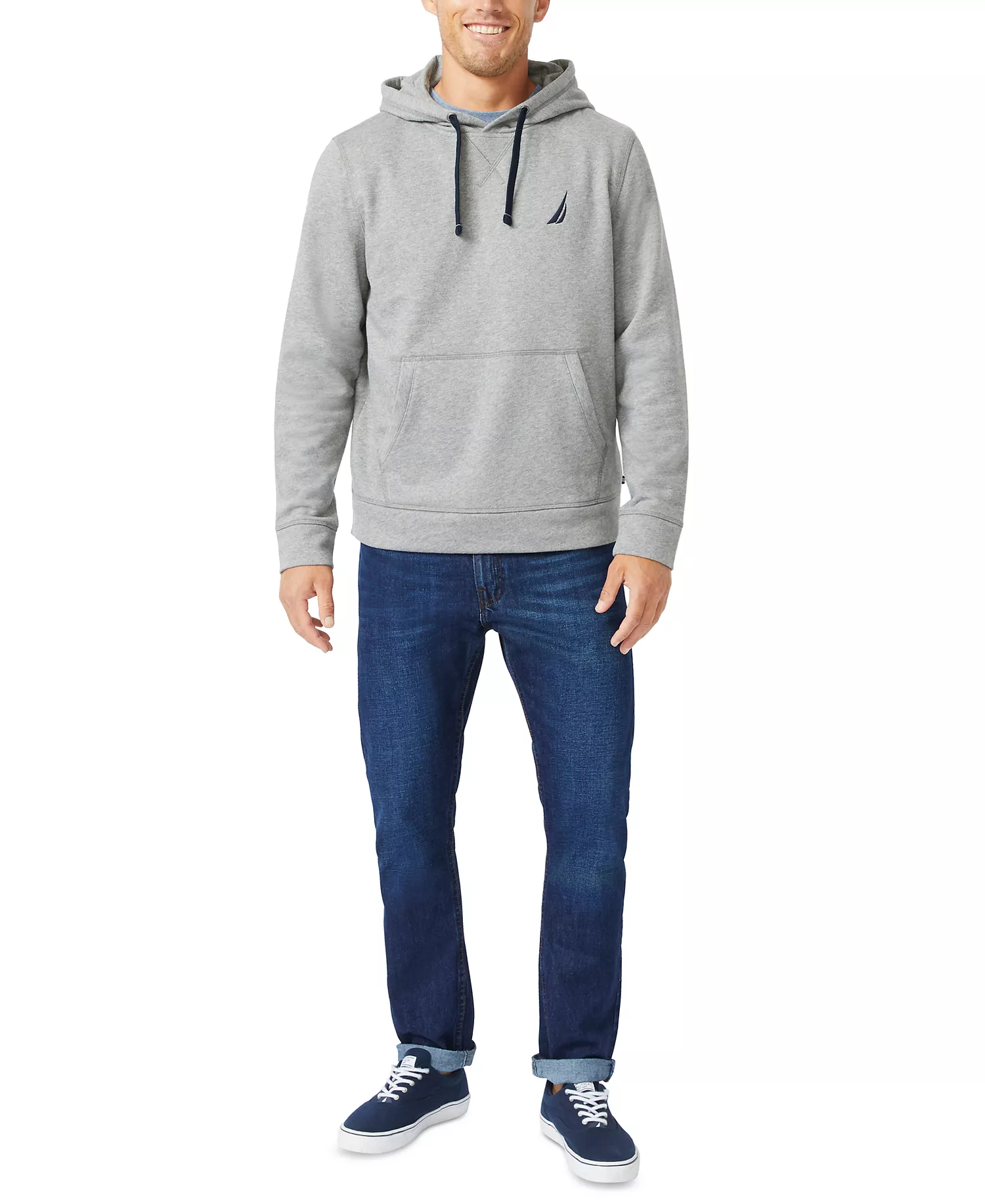 Men's Logo Fleece Hoodie - Stone Grey Heather - 3XL