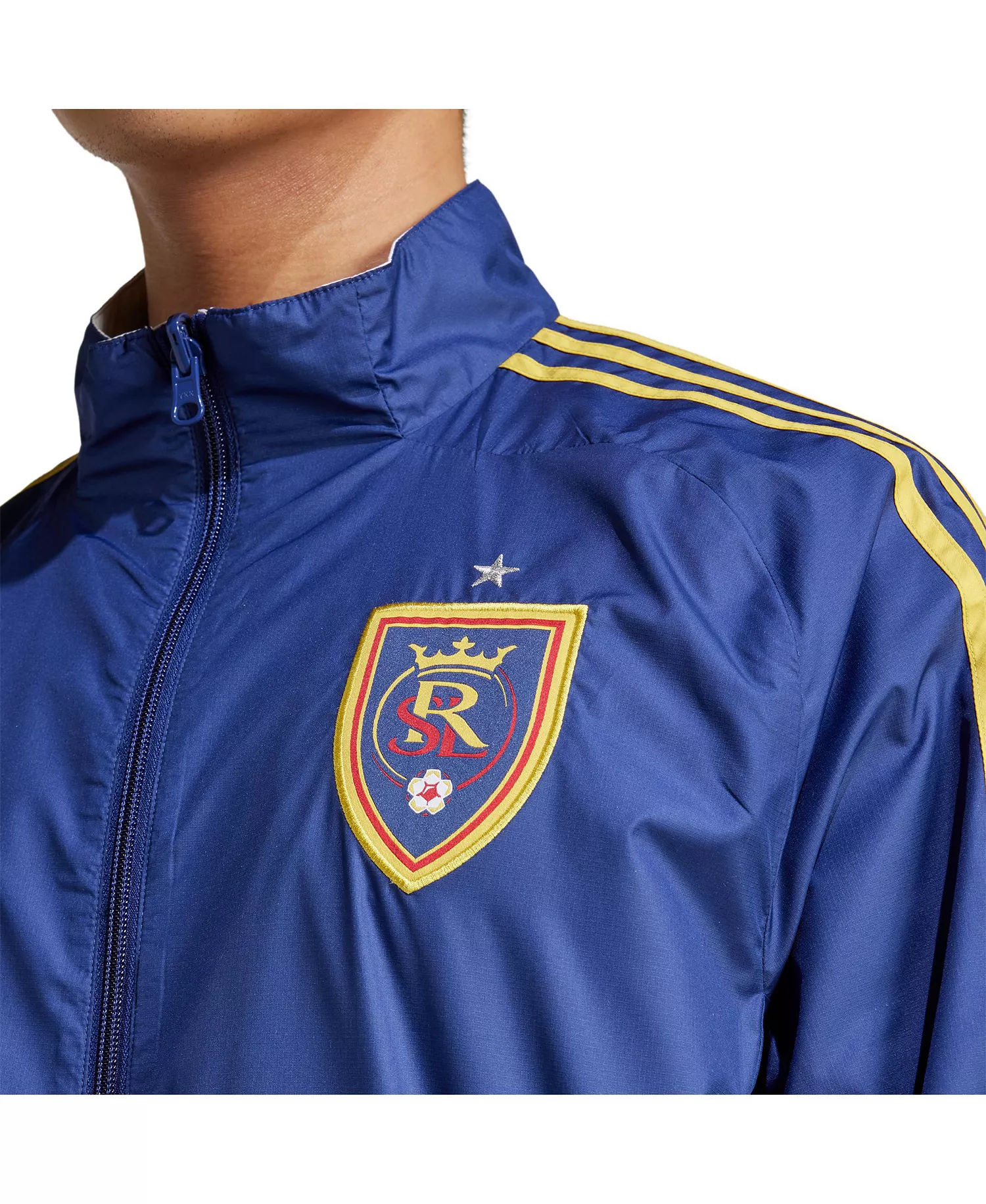 Men's Blue/White Real Salt Lake 2025 Anthem Reversible Full-Zip Jacket - Blue, White - L