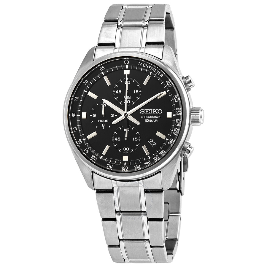 Seiko Chronograph Quartz Black Dial Men's Watch