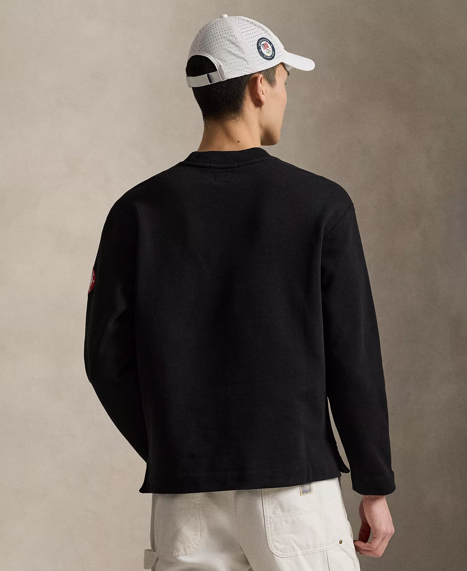 Men's Team USA Mock Neck Sweatshirt - Polo Black - L