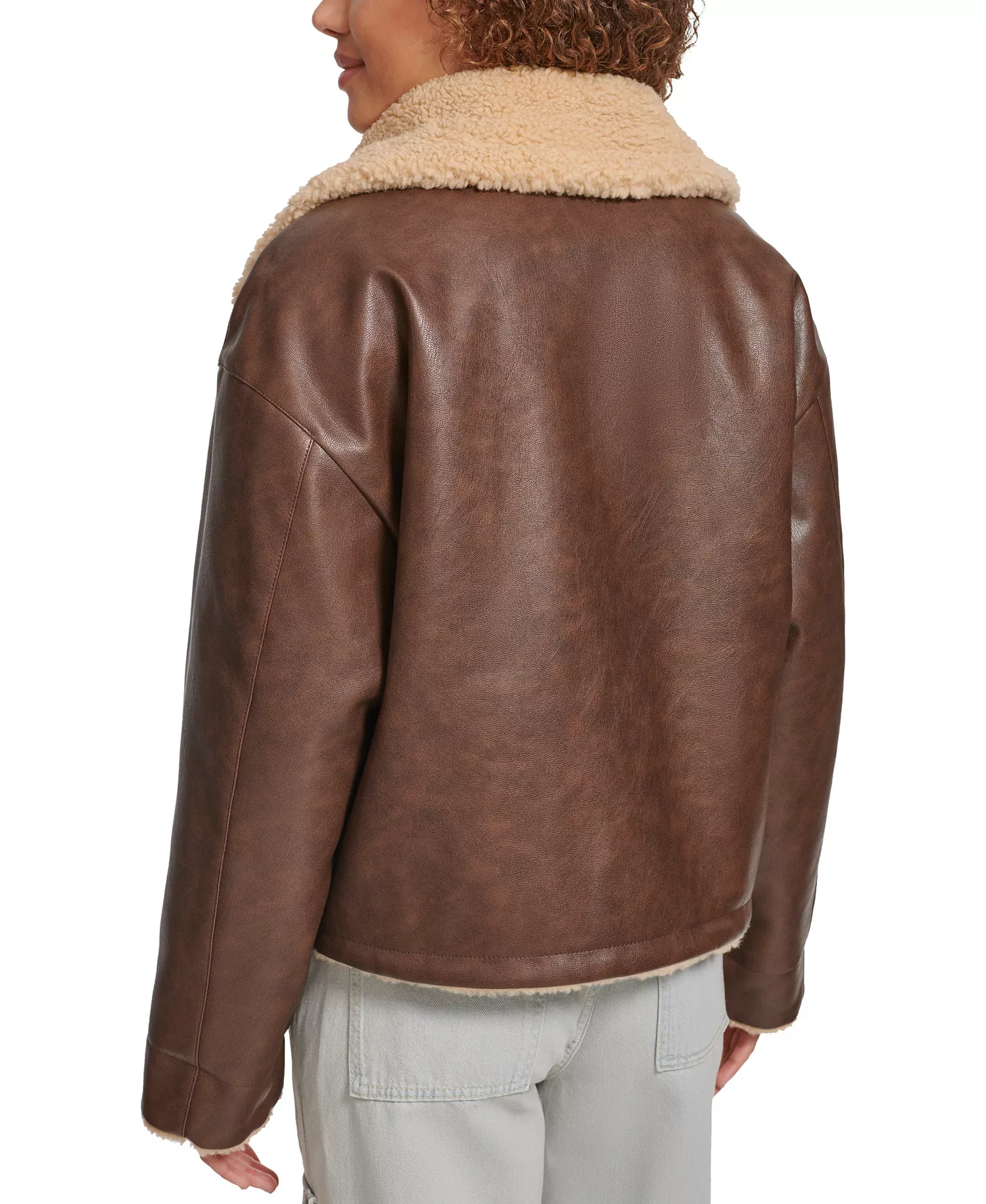Women's Reversible Sherpa Shorty Jacket - Sesame - L