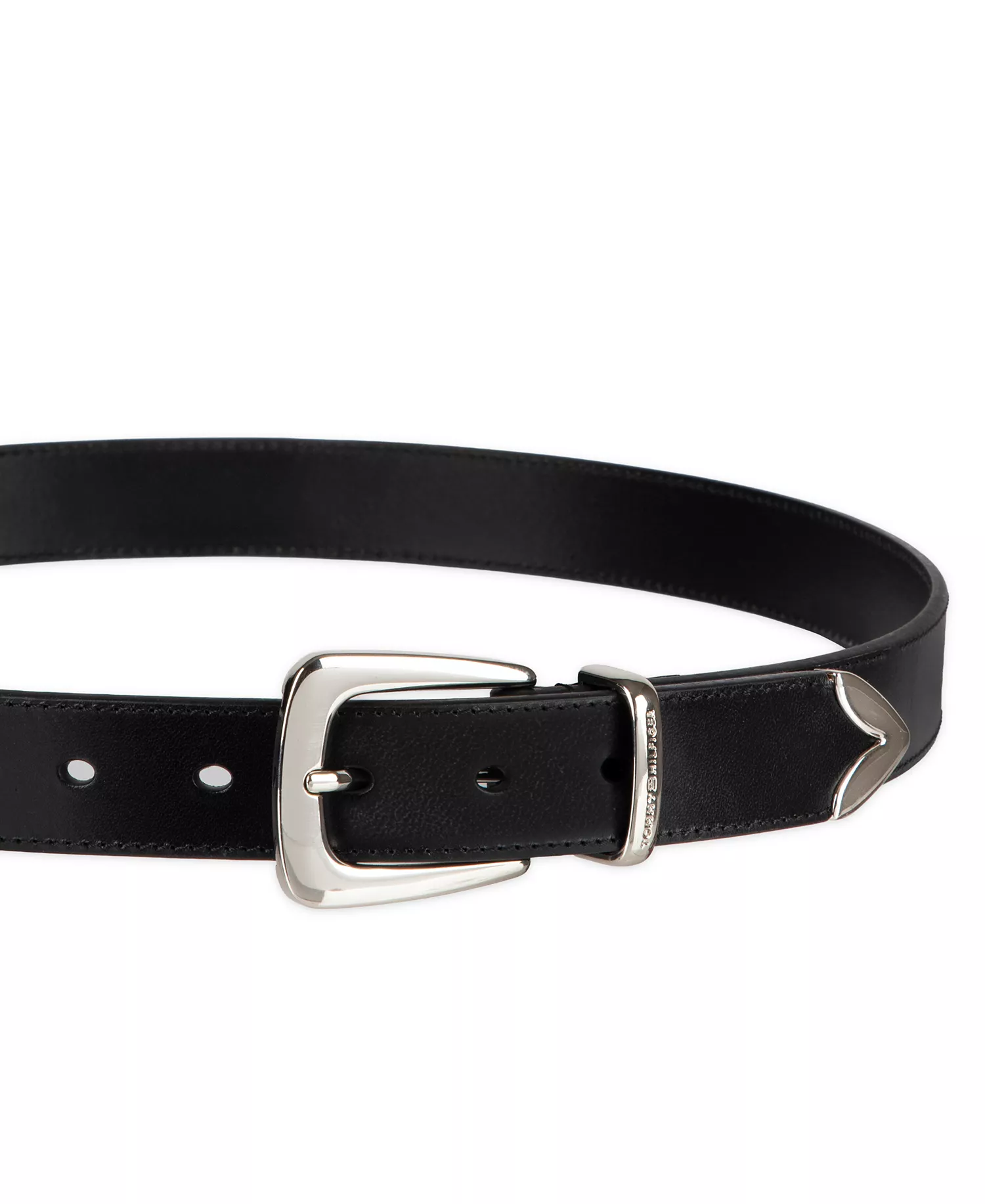 Women's Modern Casual Western Leather Belt - Black - L