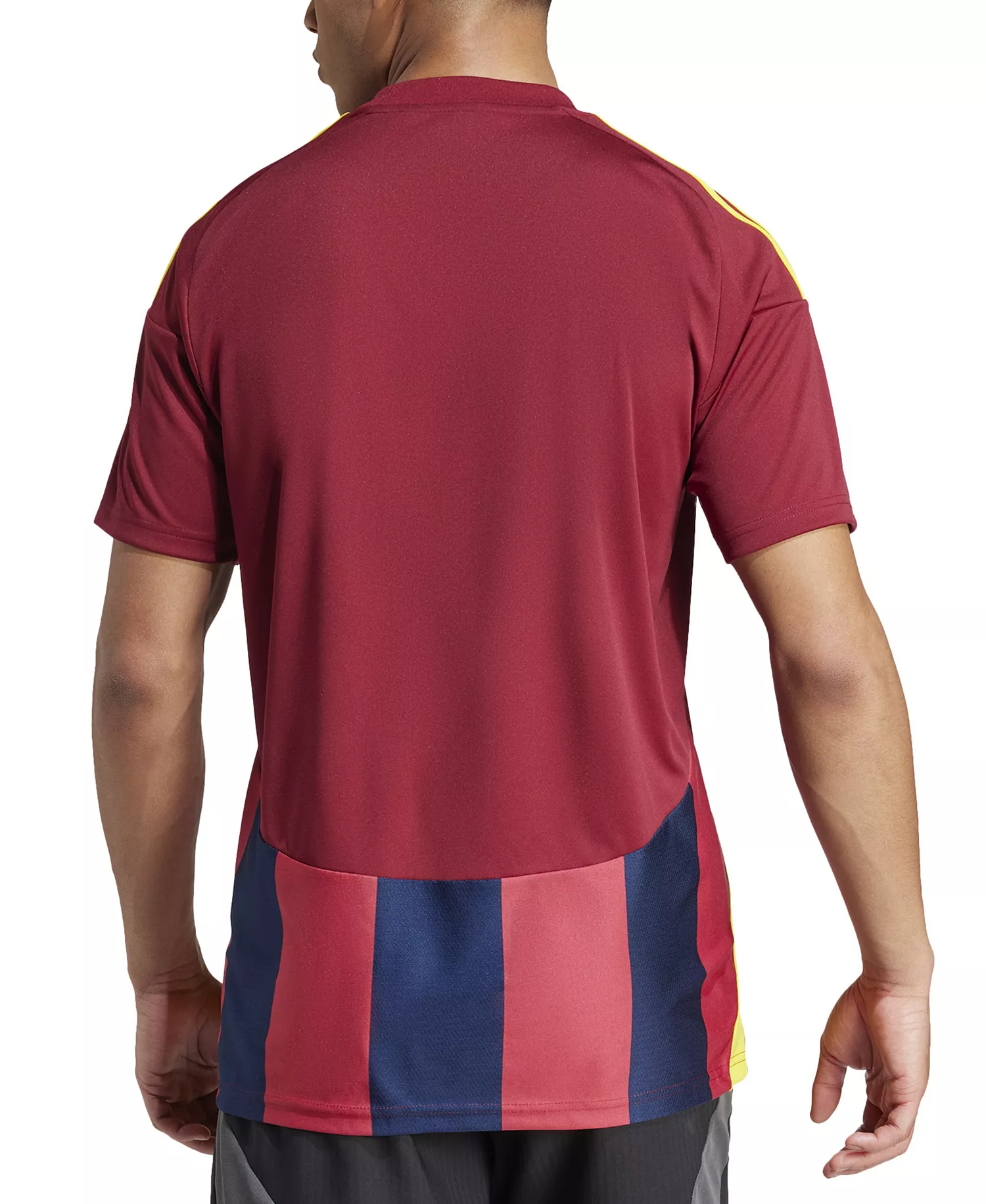 Men's Stripe Logo Jersey T-Shirt - Burg / Nvy / Yelo - 2XL