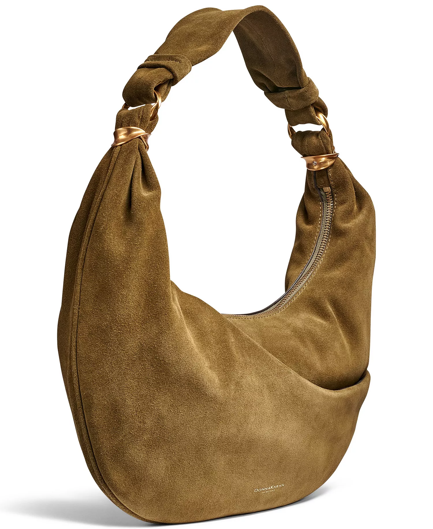 Gabardine Suede Shoulder Bag - Smoky Olive - NO SIZE