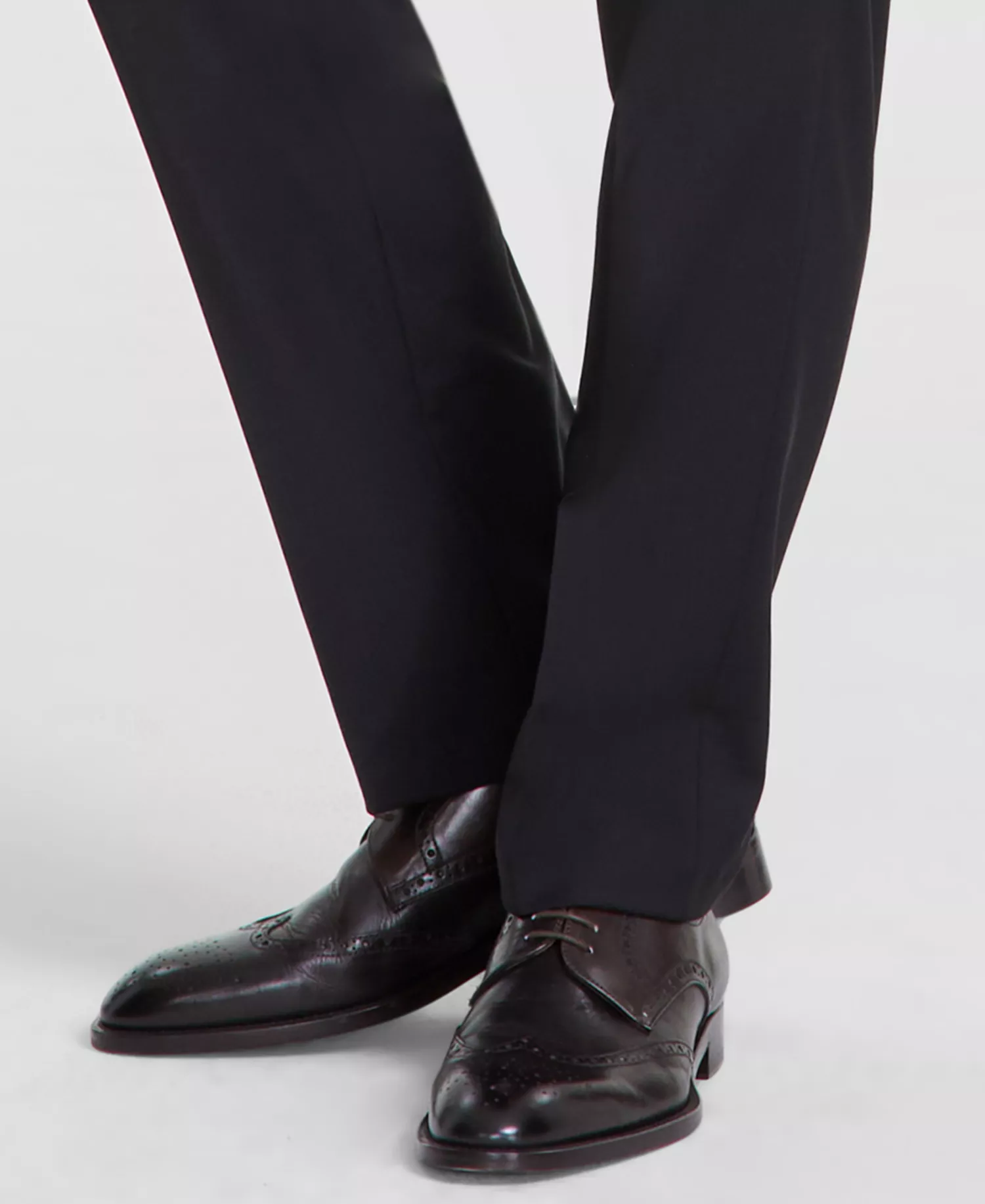 Men's Slim-Fit Wool-Blend Stretch Suit Pants - Black - 28 - 29
