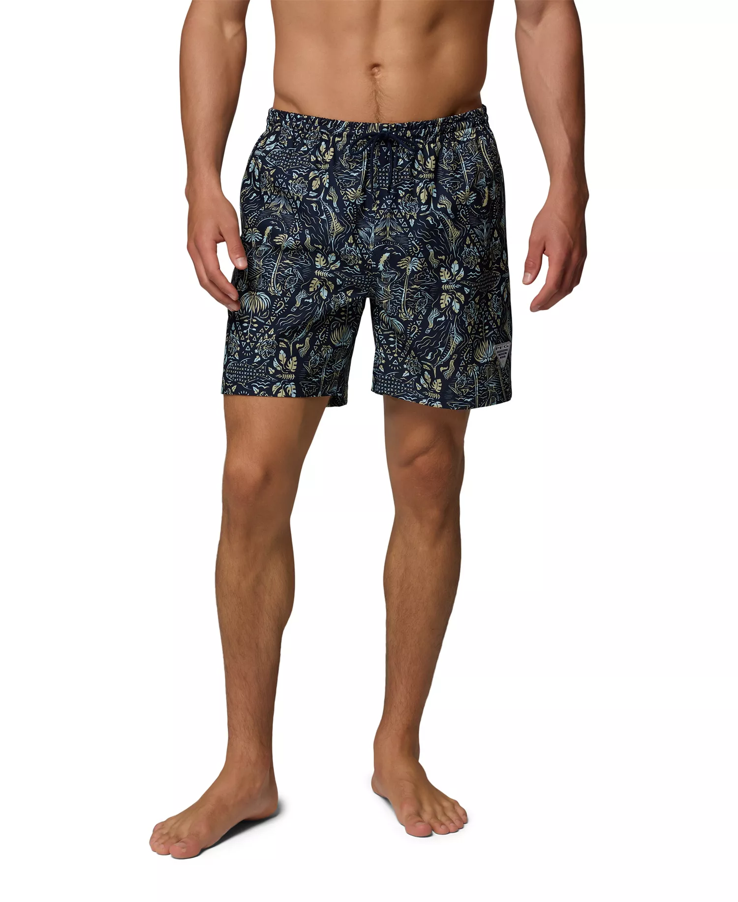 Men's PFG Rambler™ Printed Water Short - Collegiate Navy Seasirens - 2XL