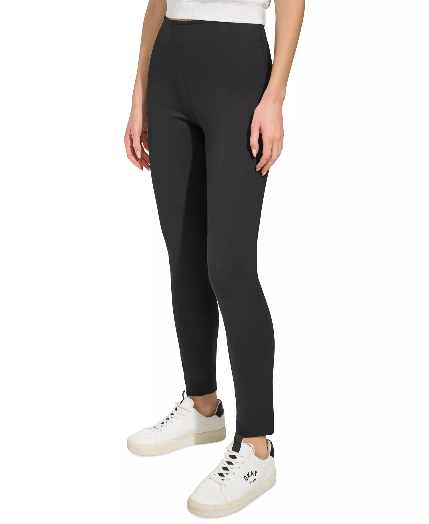 Slim Leg Pull On Ponte Ankle Pant - Black - L