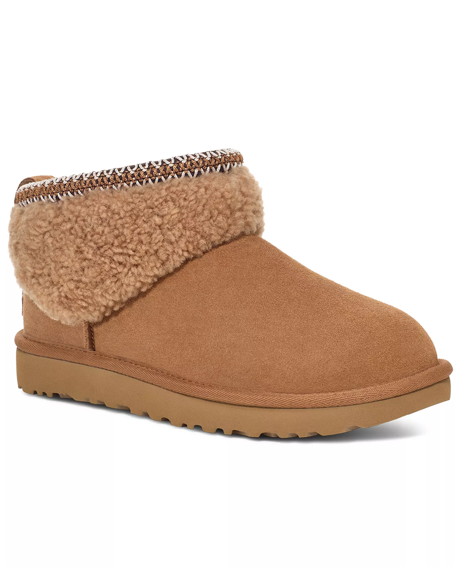 UGG Women's Classic Ultra Mini Max Curly Boots - Chestnut - 10M