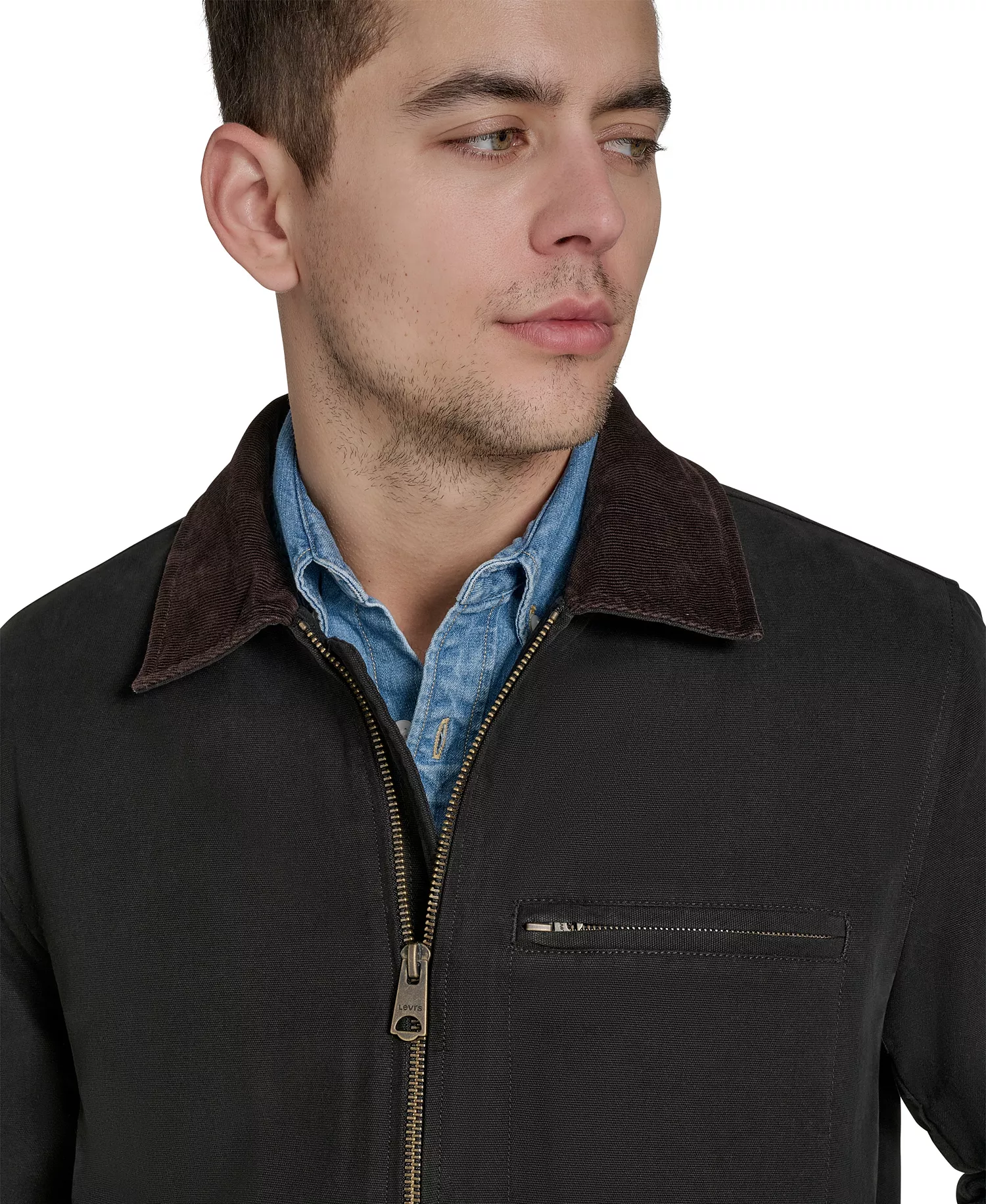 Men's Cotton Canvas Depot Jacket - Black - 2XL