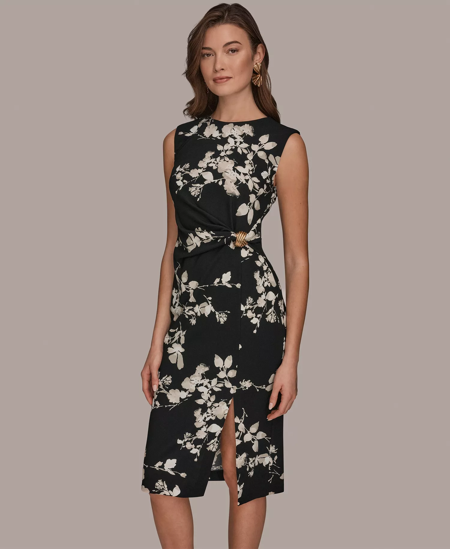 Women's Floral Sheath Dress - Black Multi - 0P