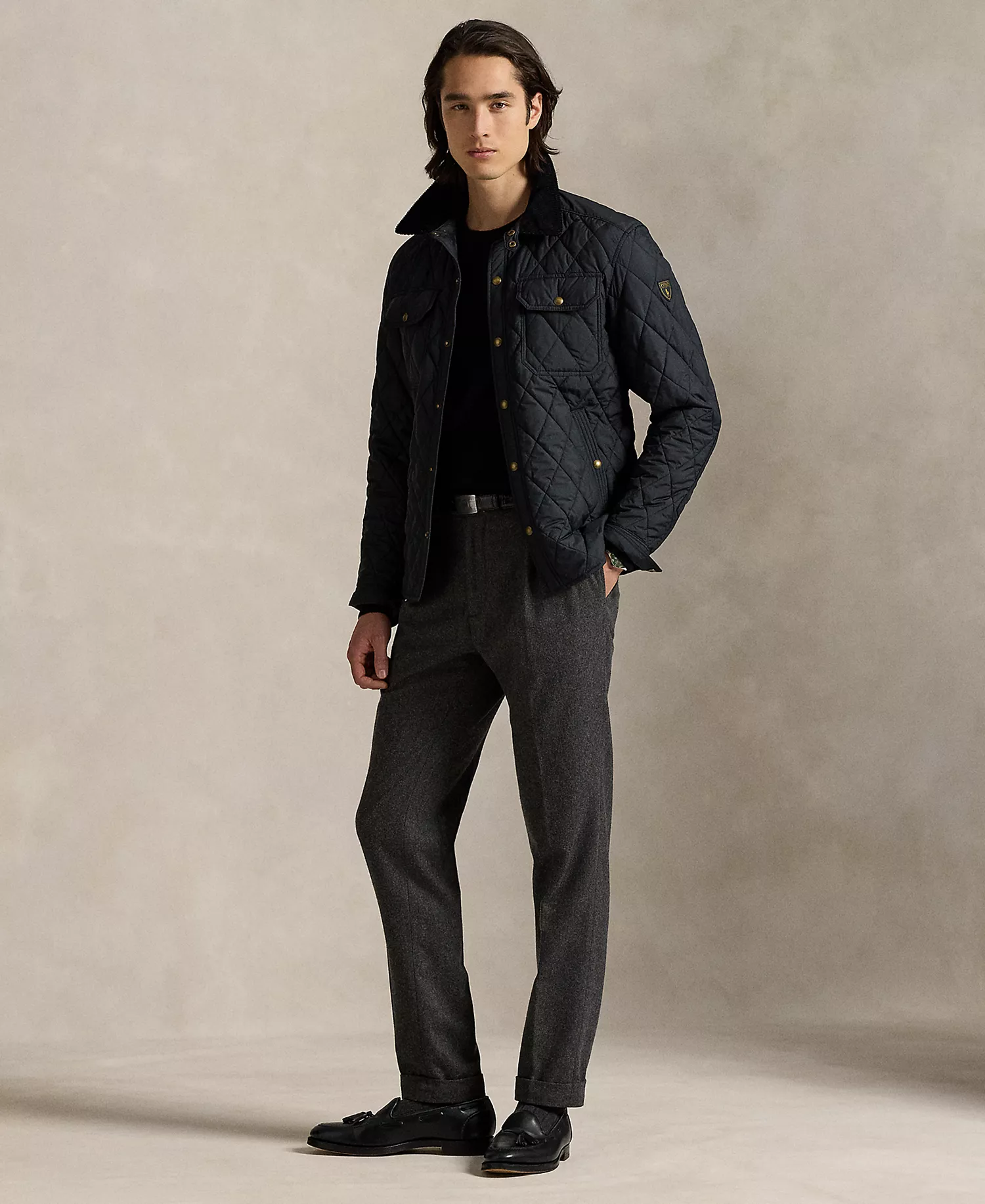 Men's Beaton Quilted Water-Repellent Snap-Front Jacket - Polo Black - 2XL