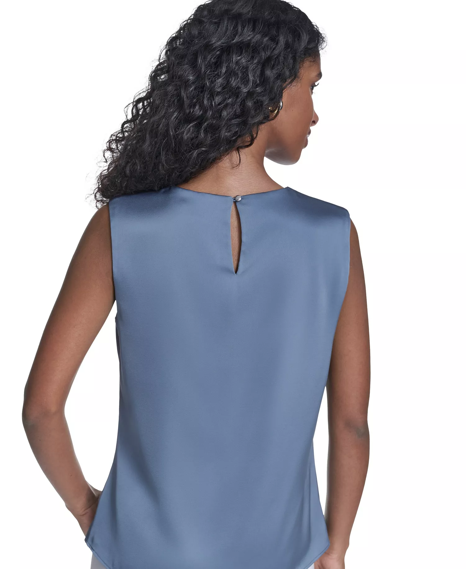 Women's Solid Sleeveless Crewneck Top - Flint - L