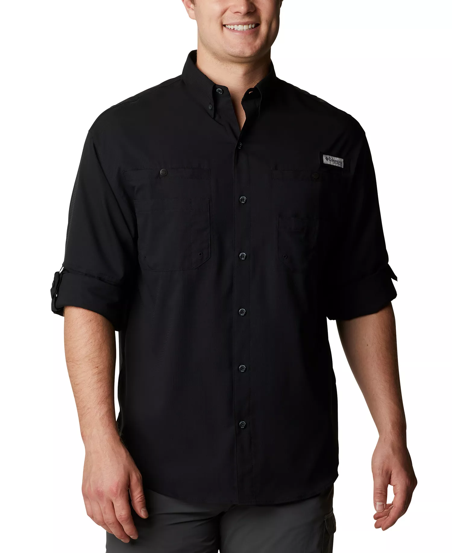 Men's PFG Tamiami II Long-Sleeve Shirt - Black - L