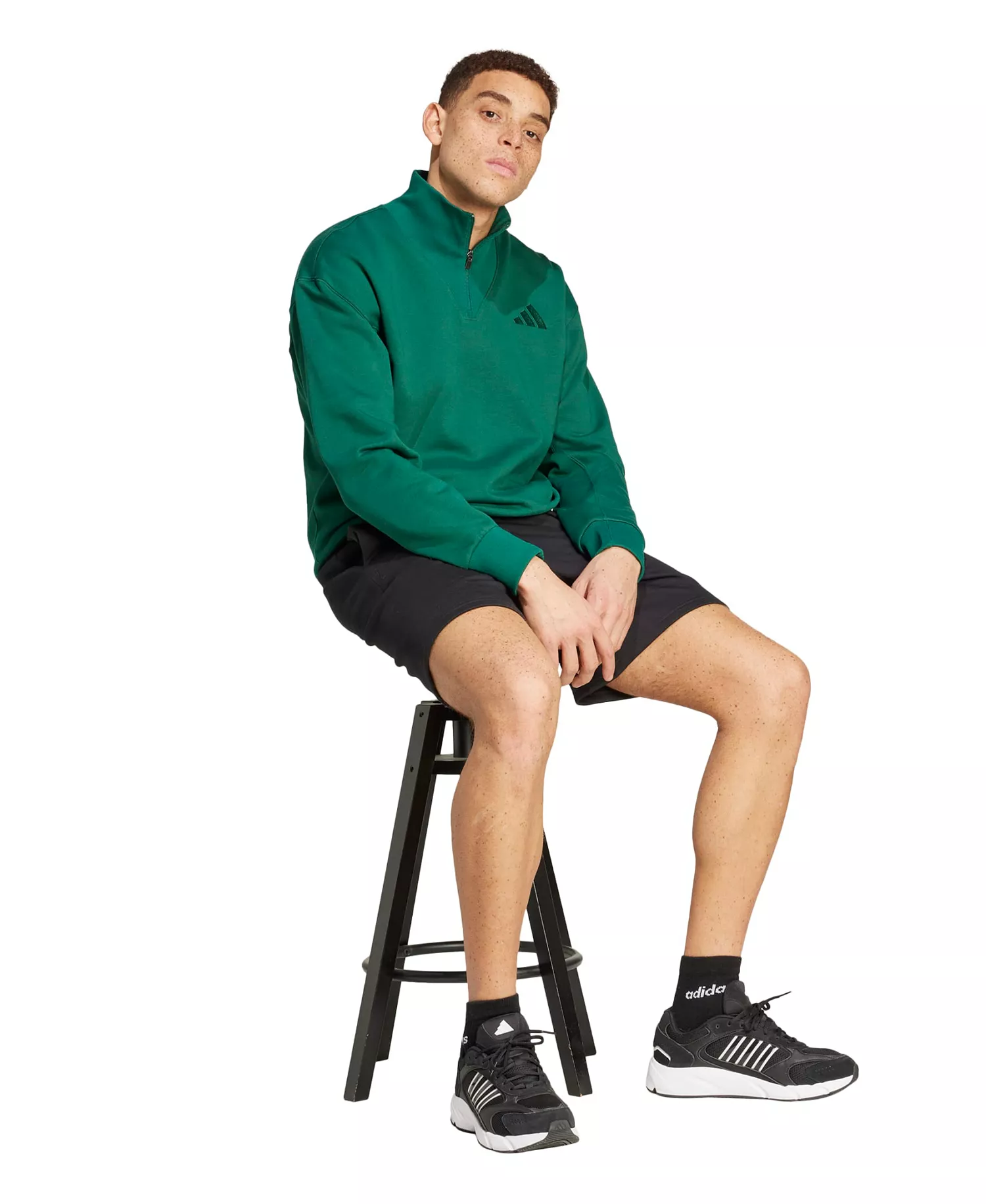 Men's Regular Fit Fleece Shorts - Black - S