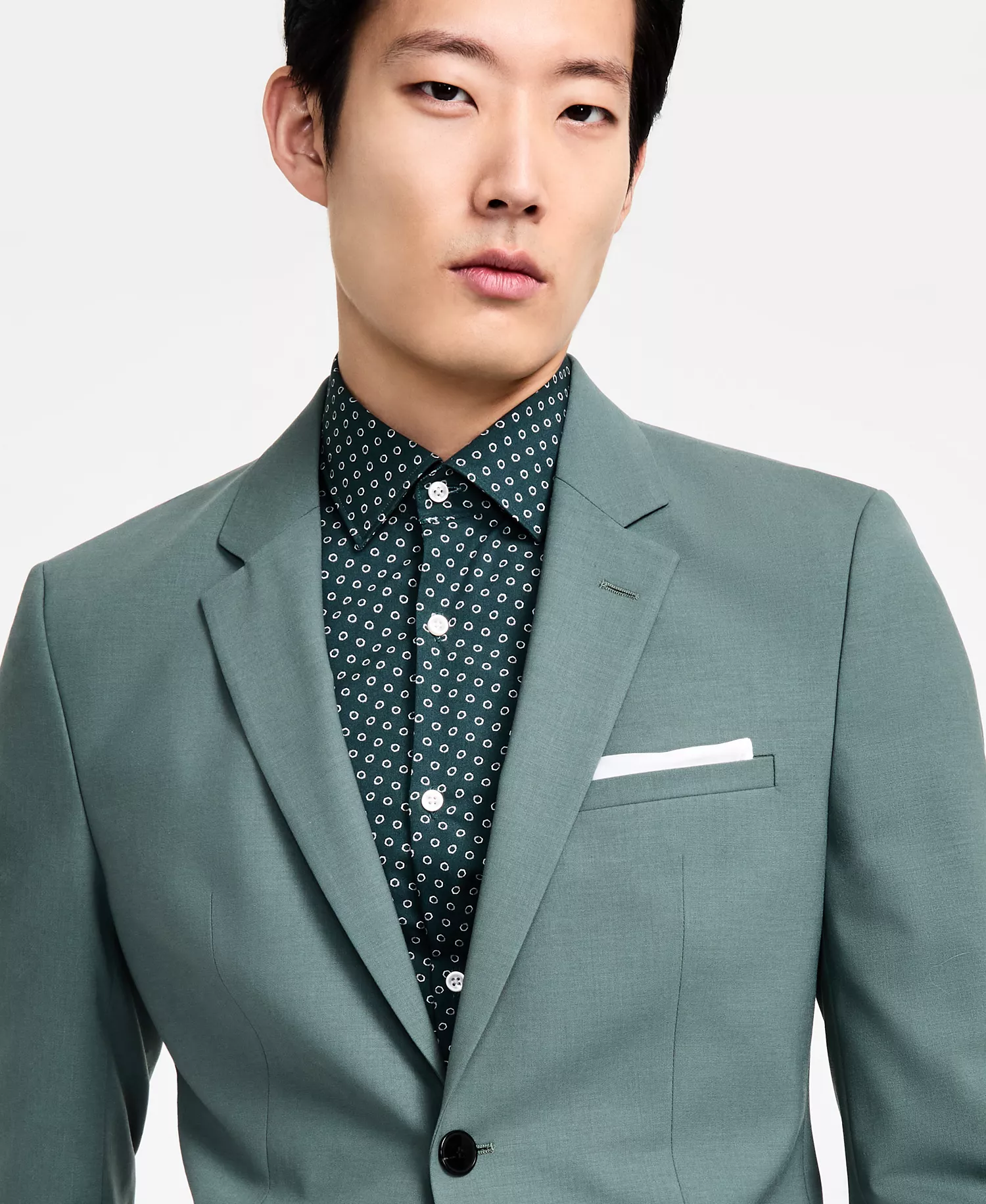 Men's Modern-Fit Wool Blend Suit Separate  - Open Green - 36R