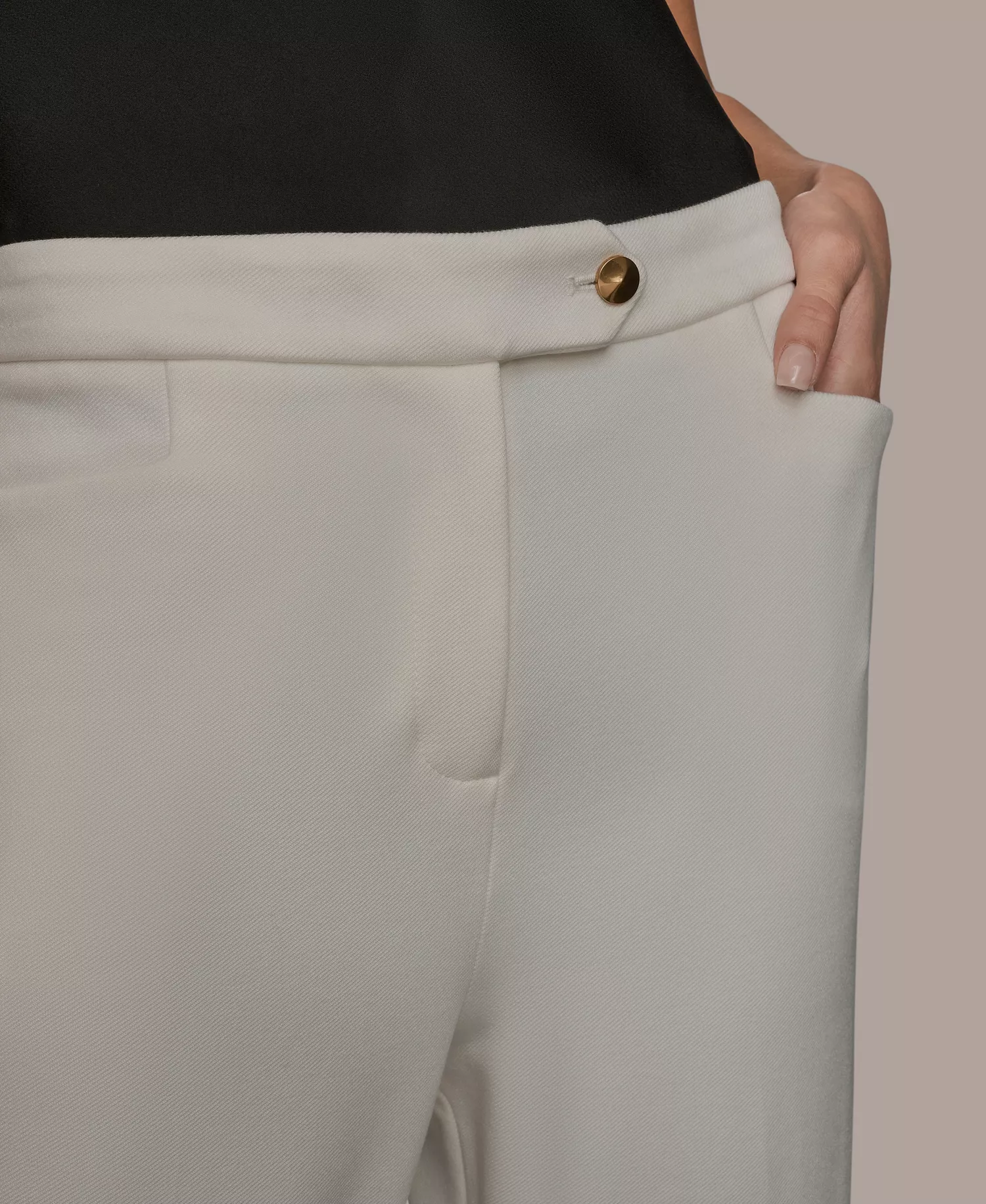 Women's Flared Mid-Rise Pants - Cream - 0