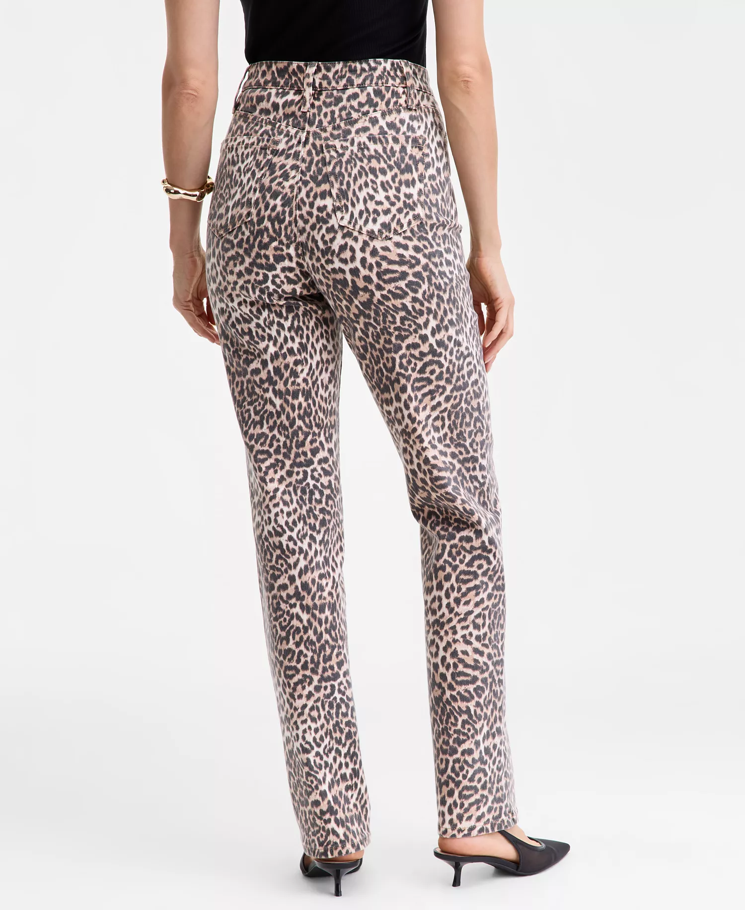 Women's Leopard-Print Straight-Leg Jeans, Macy's Exclusive - Leopard Wash - 10