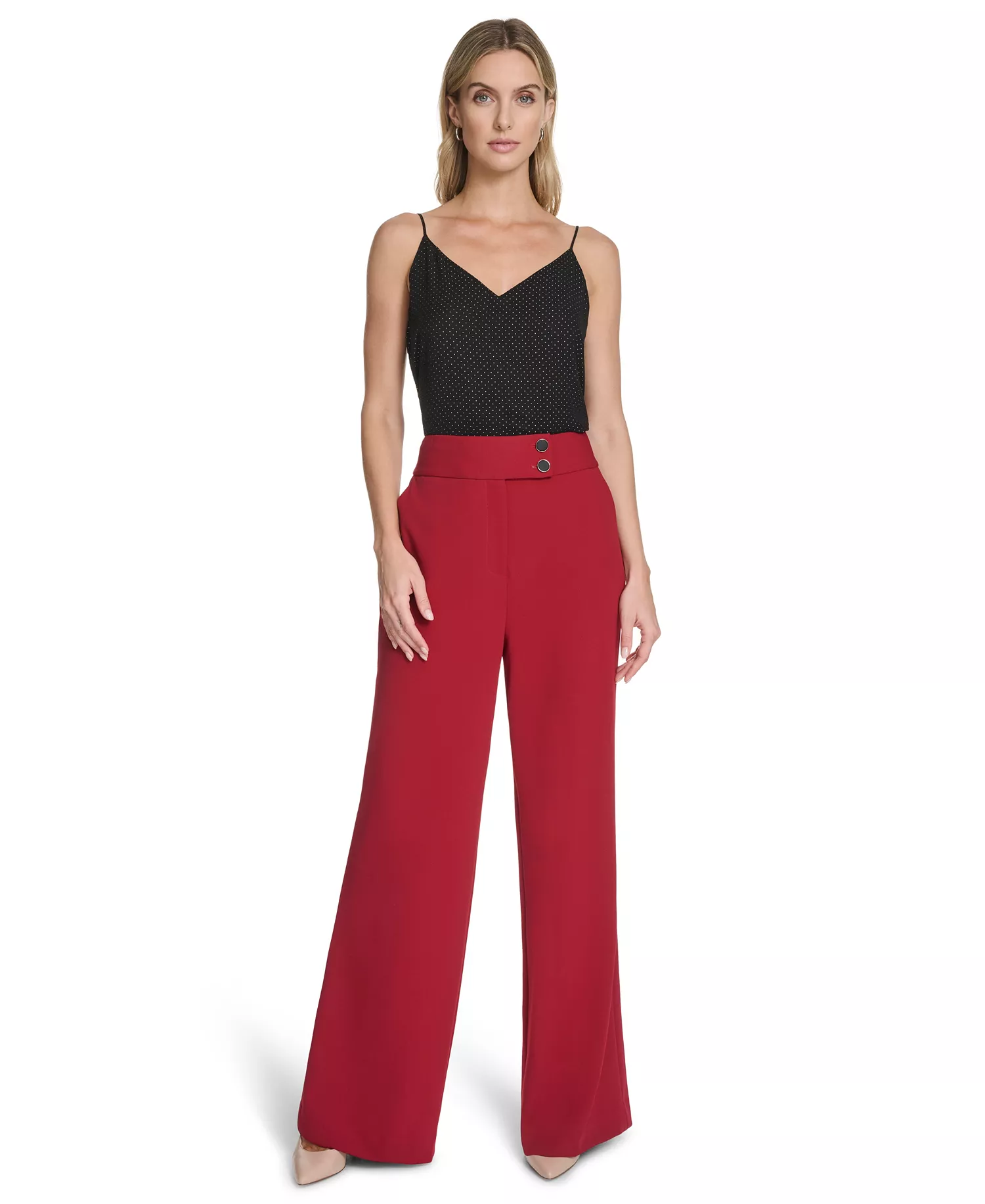 Women's Wide-Leg Pants - Cranberry - 0