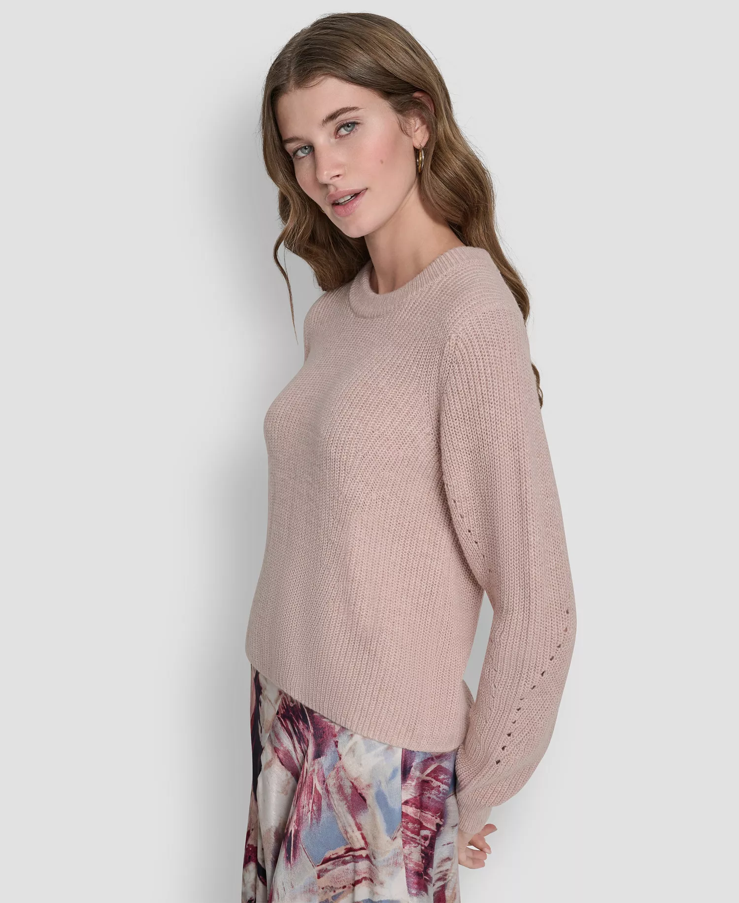 Women's Long-Sleeve Round Neck Sweater - Cameo - L