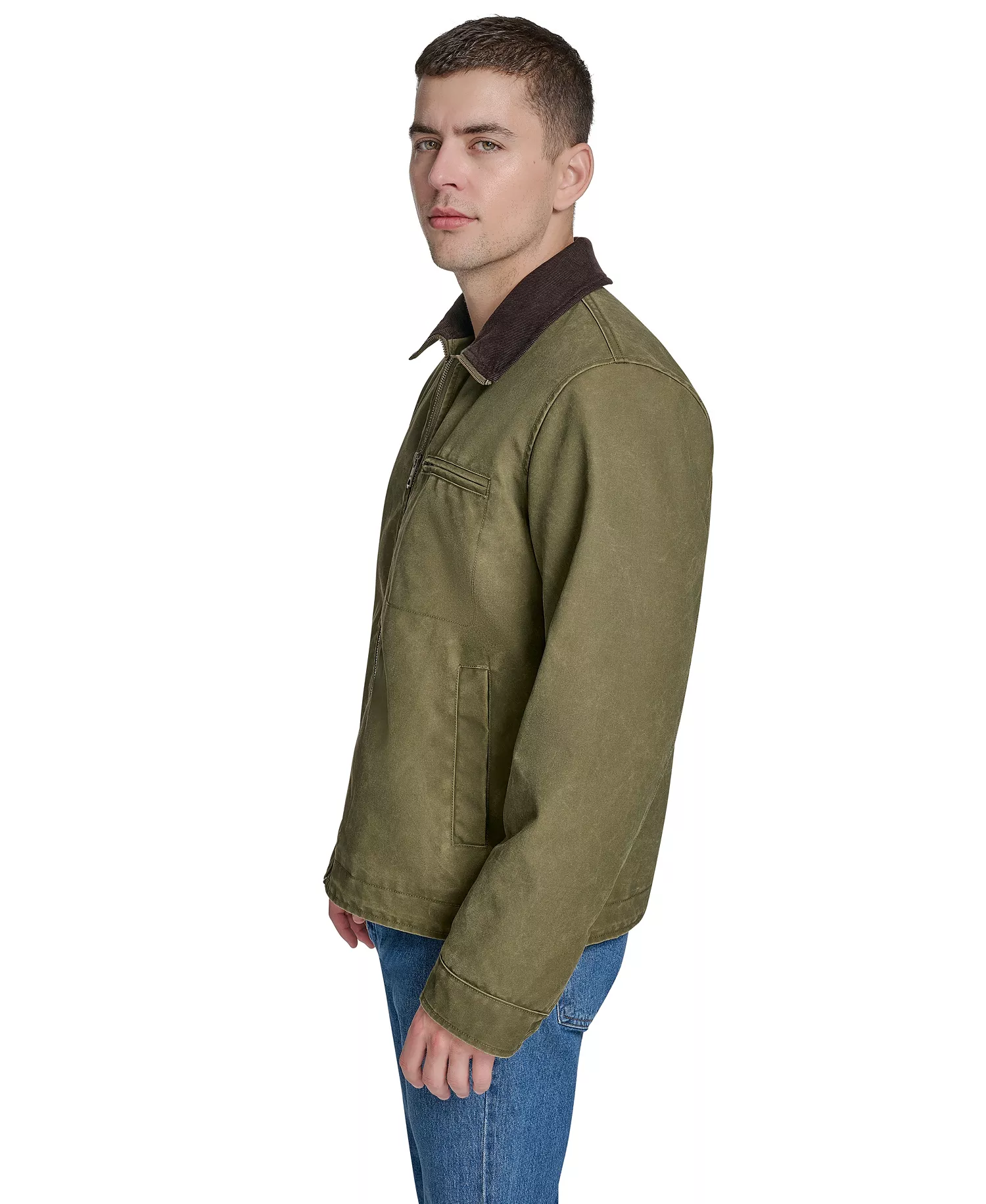 Men's Corduroy Collar Depot Jacket - Light Olive - L