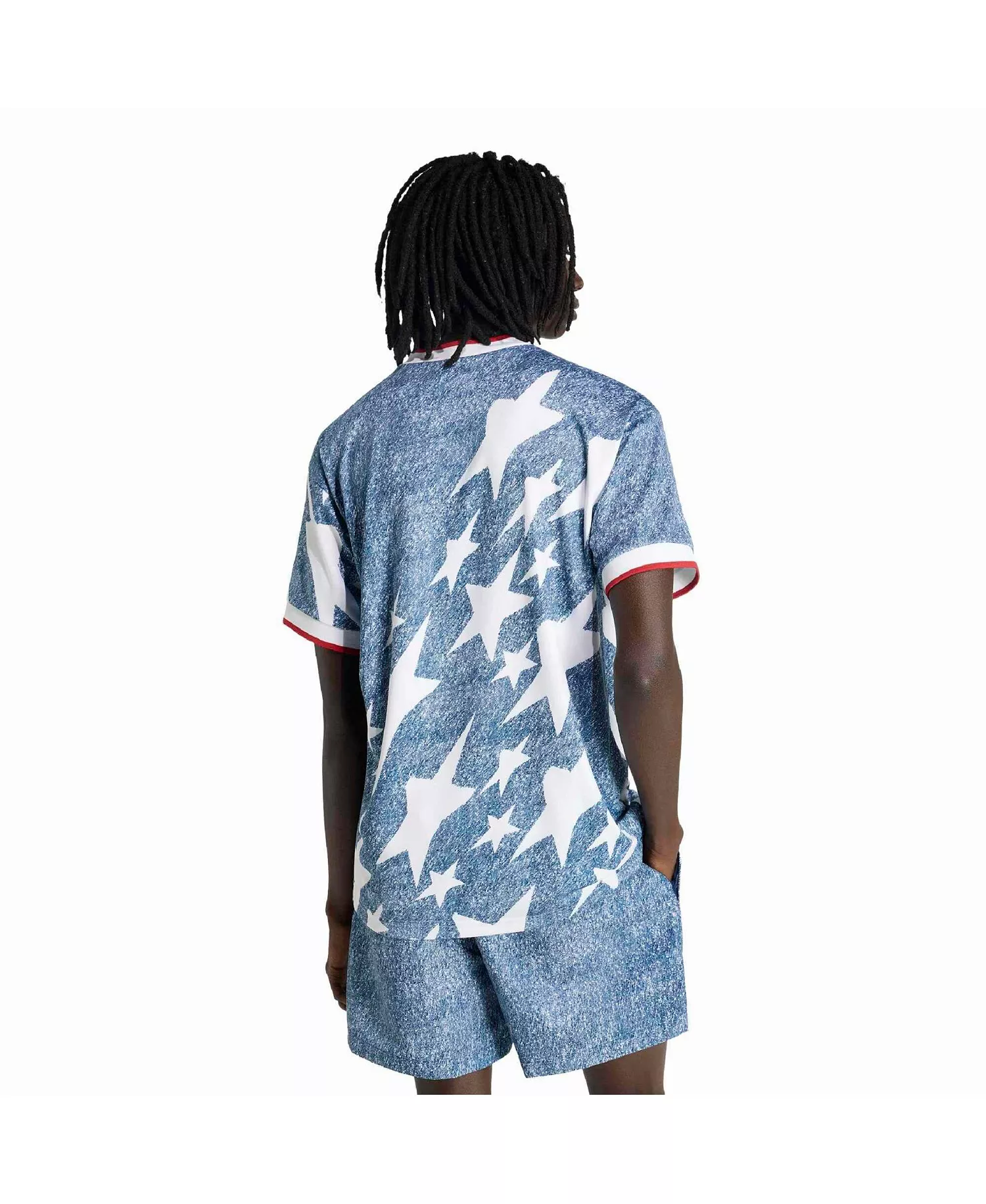 Men's Blue USA Soccer 1994 Denim Graphic Fashion Jersey - White - 3XL
