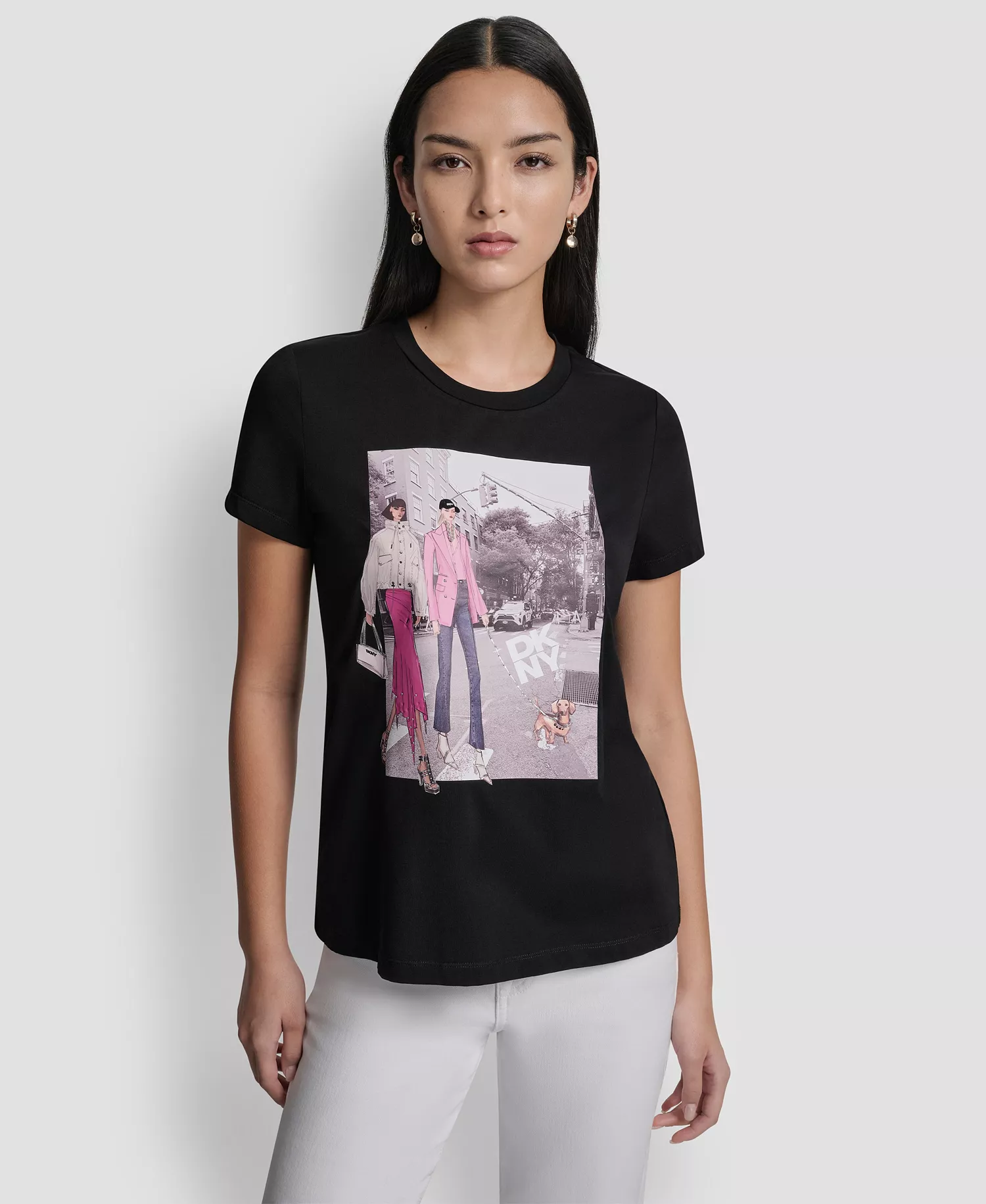 Women's Bleecker Conversational Short-Sleeve T-Shirt - Black - L